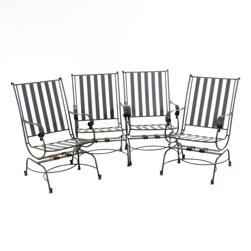 Painted Cast Iron Patio Rocking Chairs