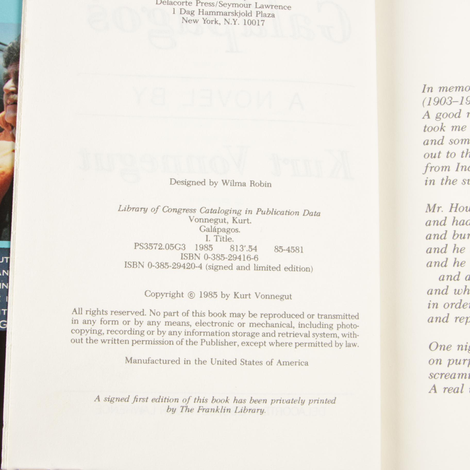 Kurt Vonnegut Books featuring "Breakfast of Champions", "Galápagos" and Others