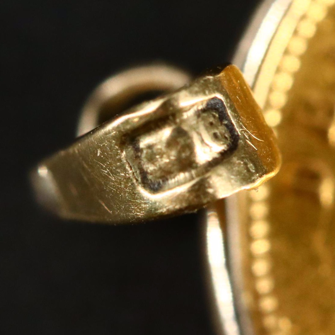 1883 British Gold Half Sovereign Set In a 14K Gold Coin Bezel