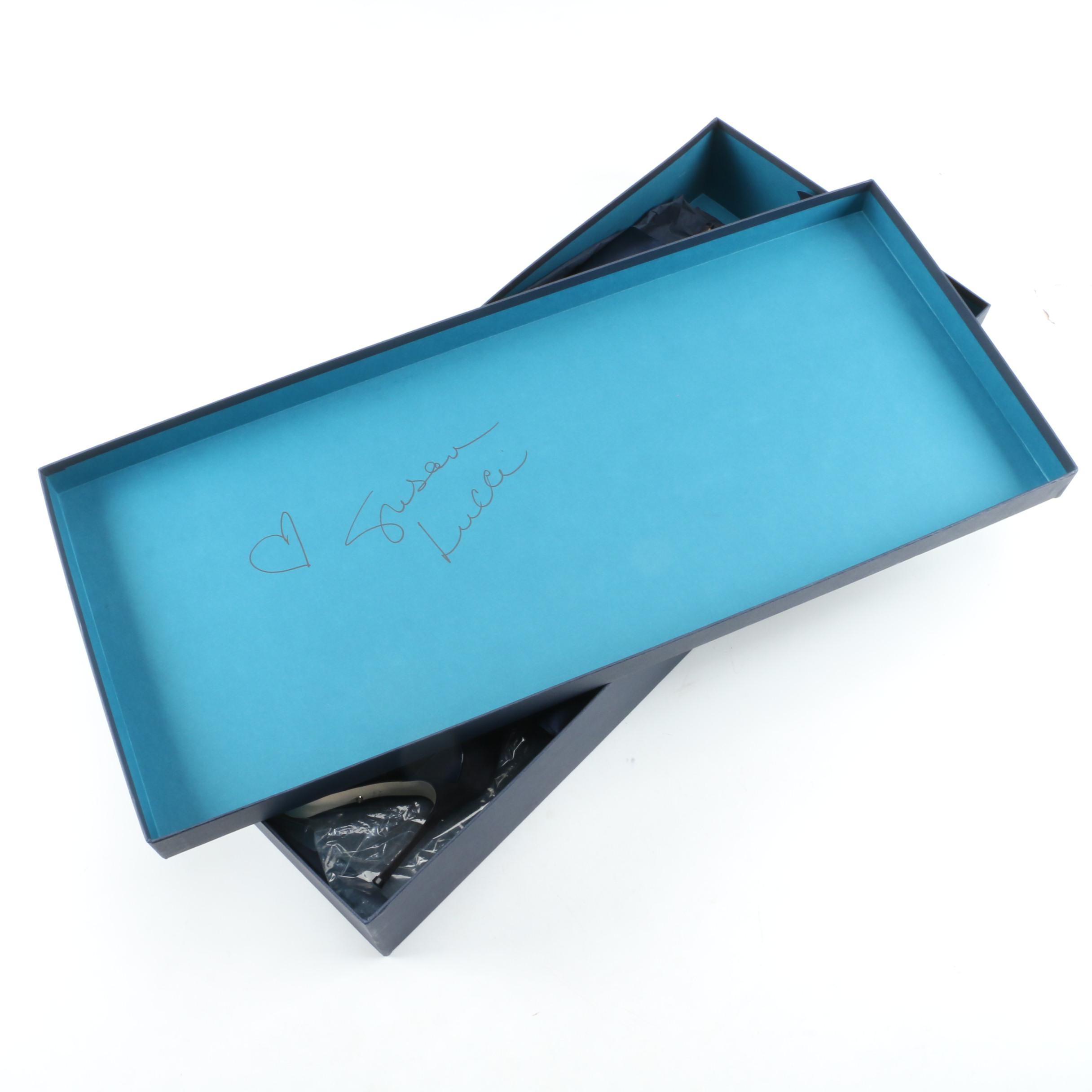 Sergio Rossi Patchwork Suede Thigh High Boots with Box Signed by Susan Lucci