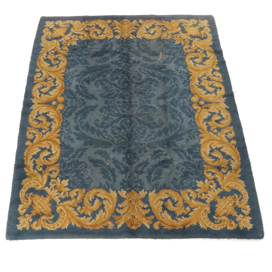 6'7 x 8'1 Hand-Knotted European Savonnerie Rug, 1930s