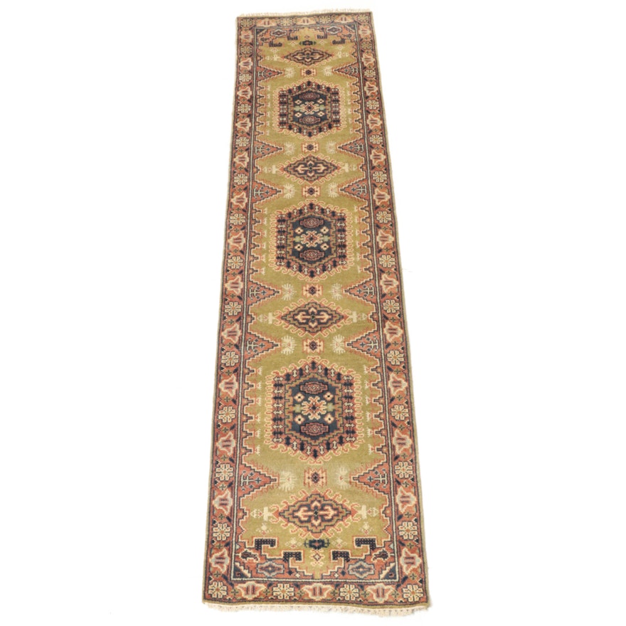 2'6 x 10'1 Hand-Knotted Indo-Caucasian Kazak Runner