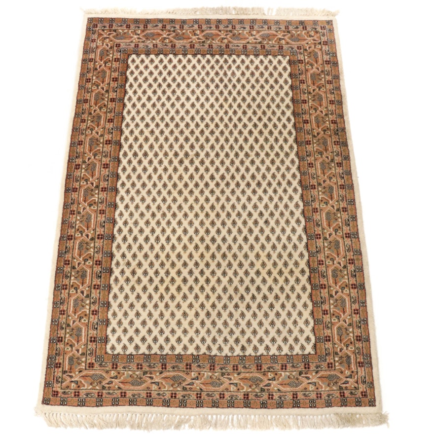 4'0 x 6'4 Hand-Knotted Indo-Persian Mir Sarouk Rug, 2000s