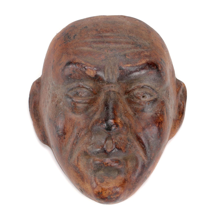 French Terracotta Architectural Head Sculpture