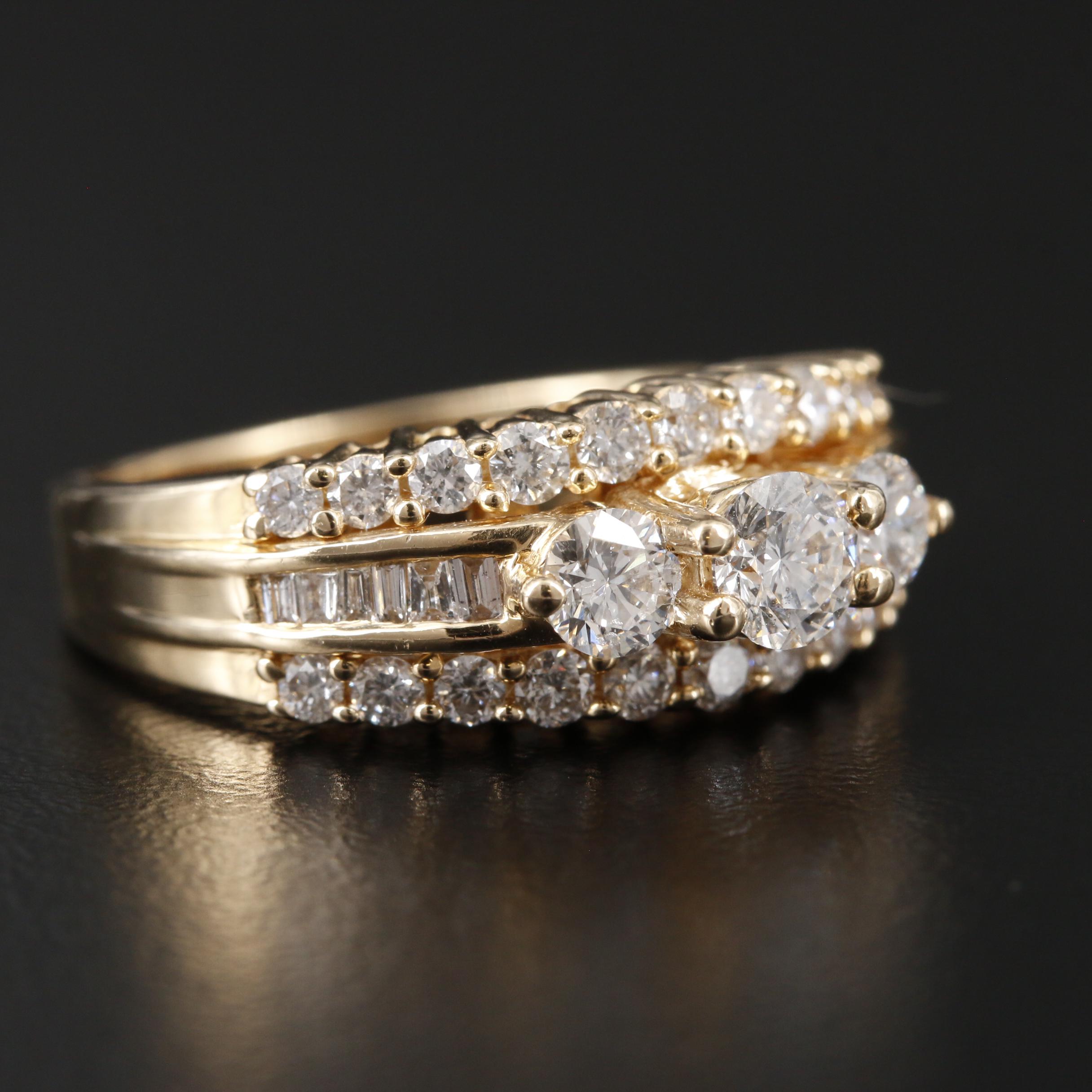 14K Yellow Gold 1.52 CTW Diamond Ring