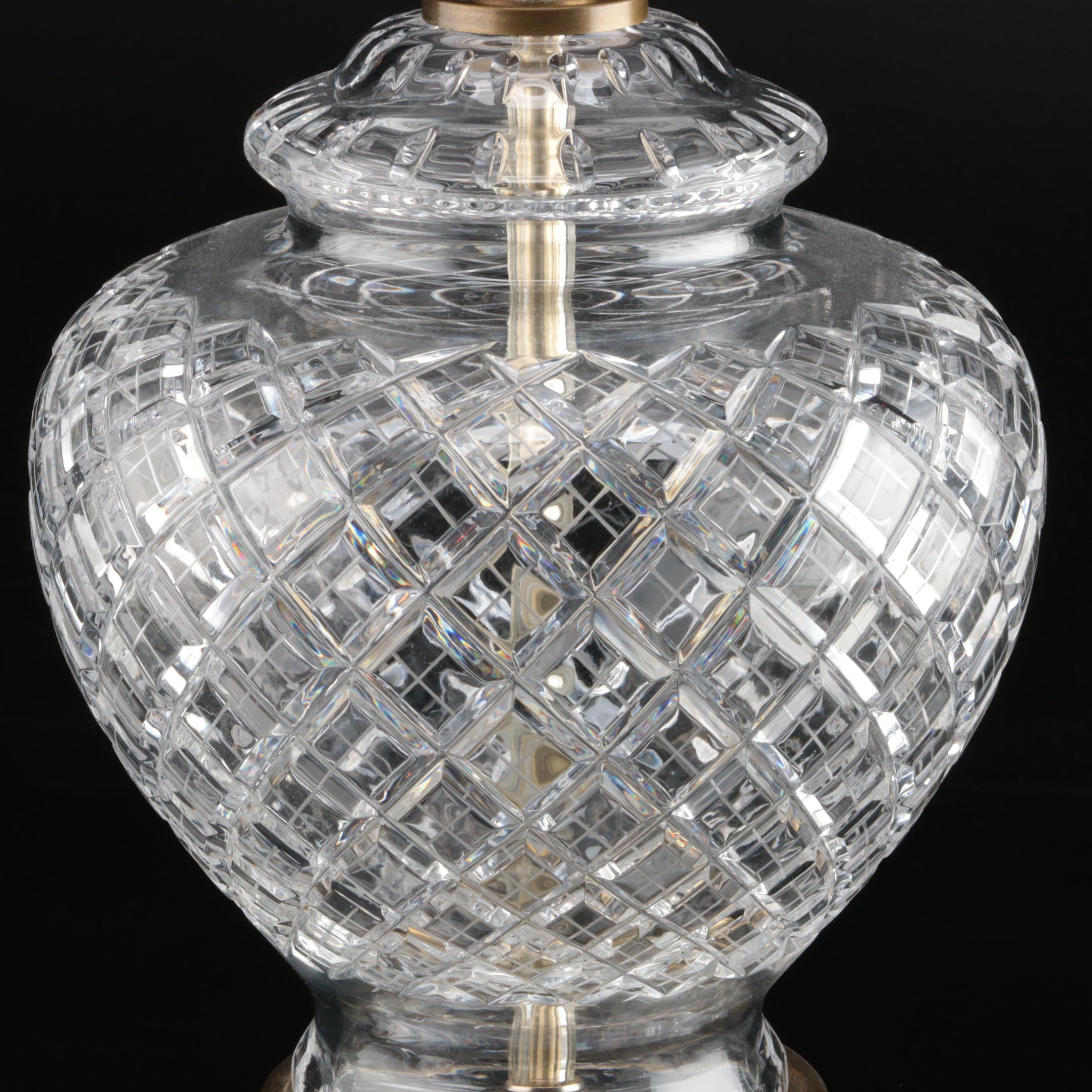 Waterford Crystal "Lismore" Table Lamp and a Pair of Waterford Table Lamps