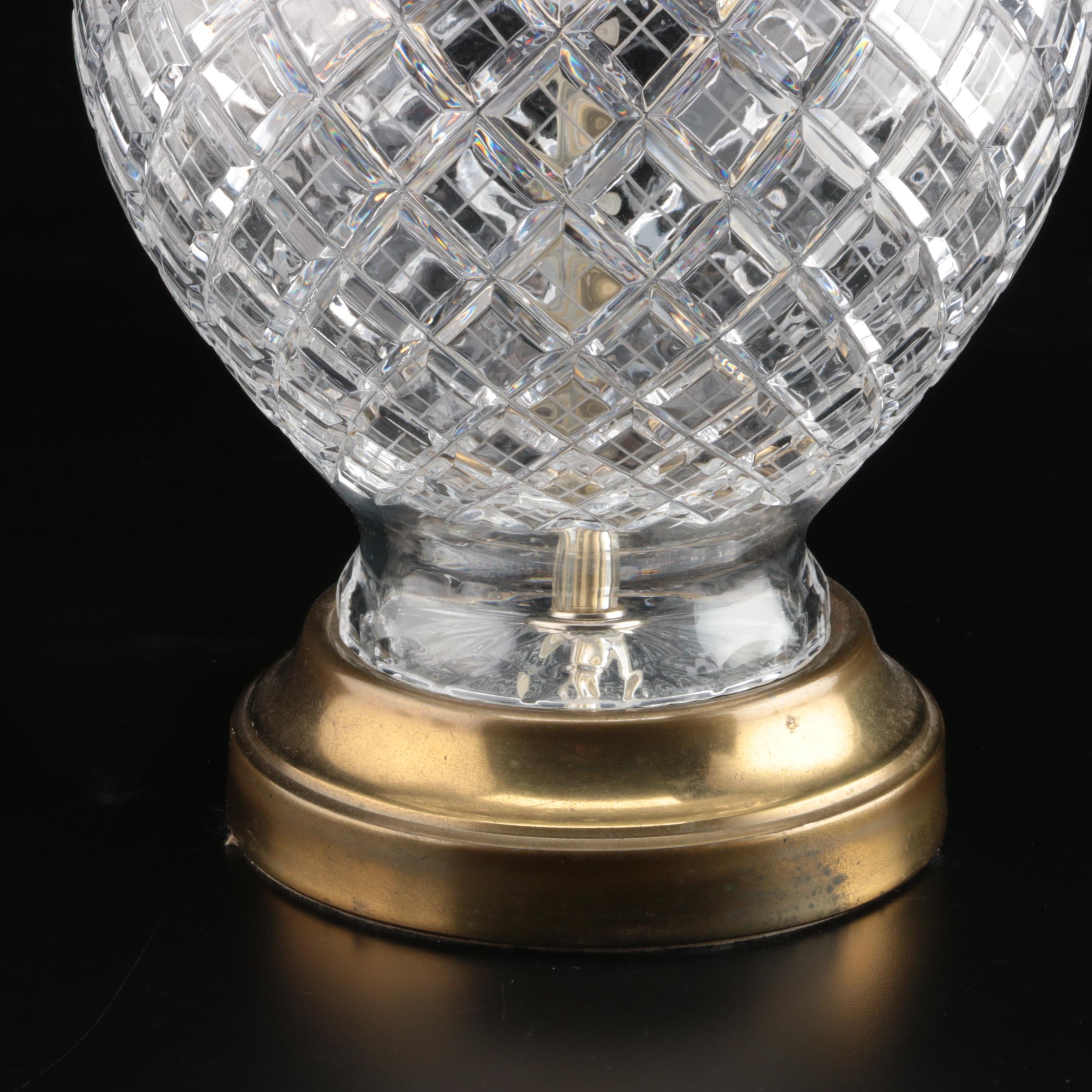 Waterford Crystal "Lismore" Table Lamp and a Pair of Waterford Table Lamps