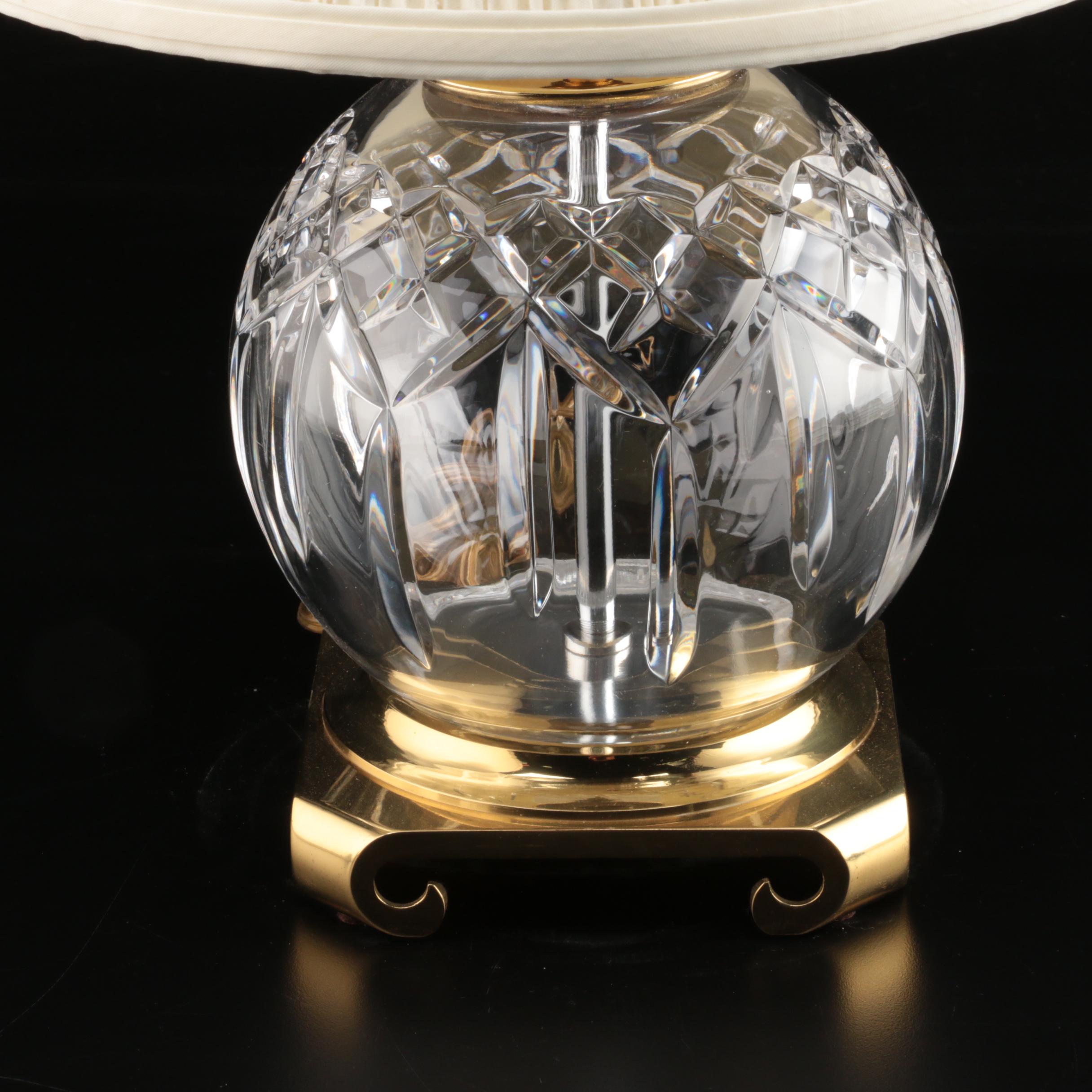 Waterford Crystal "Lismore" Table Lamp and a Pair of Waterford Table Lamps