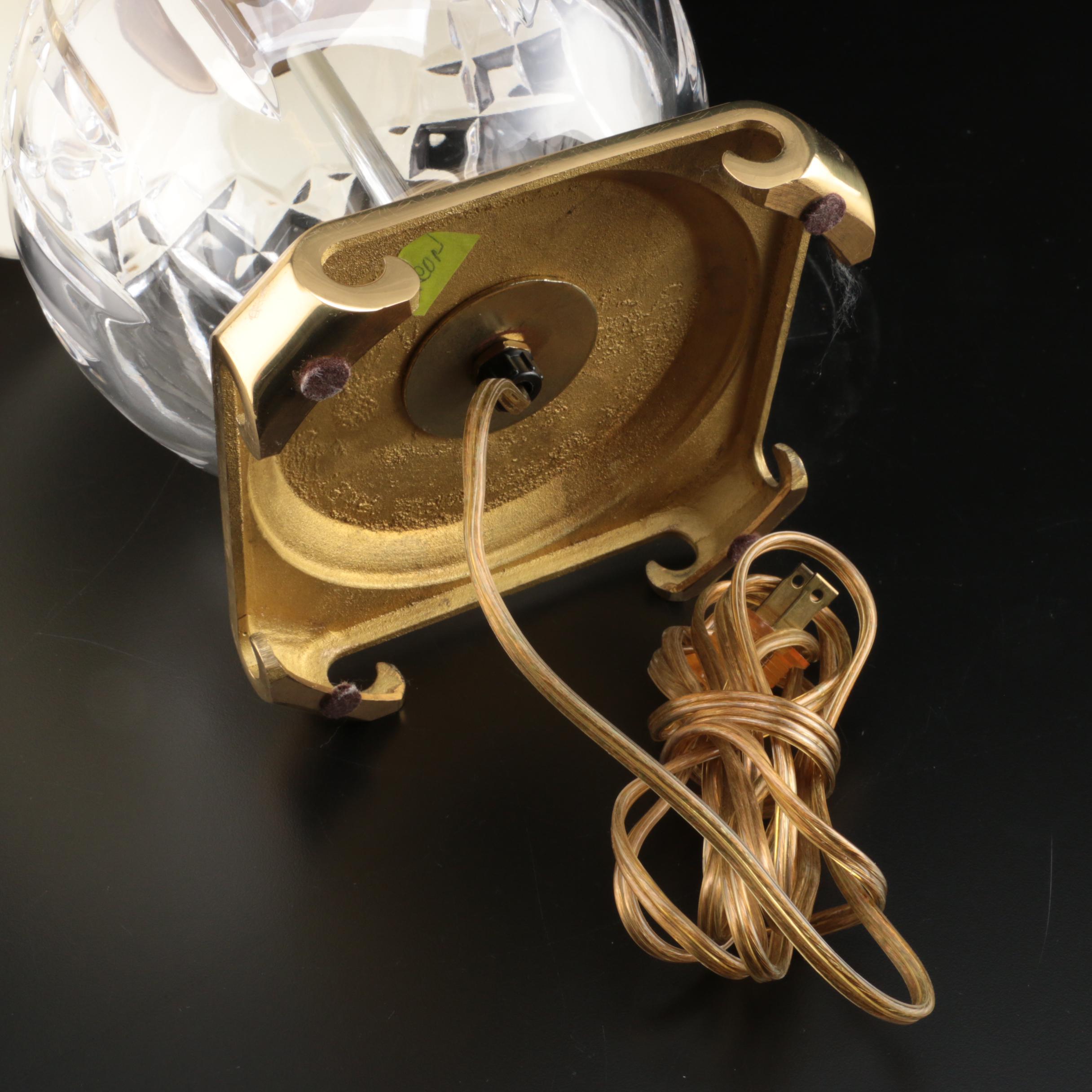 Waterford Crystal "Lismore" Table Lamp and a Pair of Waterford Table Lamps