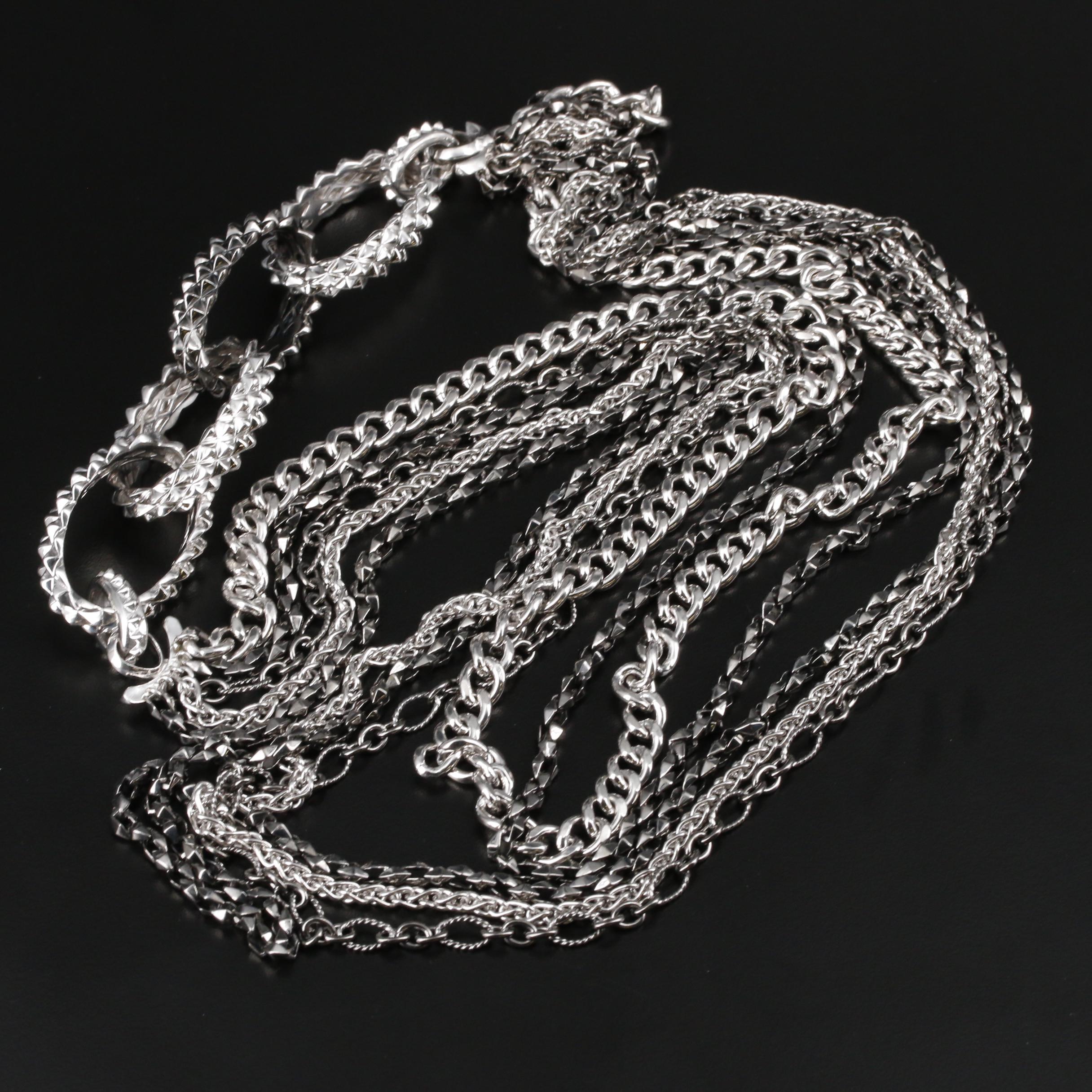 Stephen Webster Sterling Silver Multi-Strand Chain Necklace