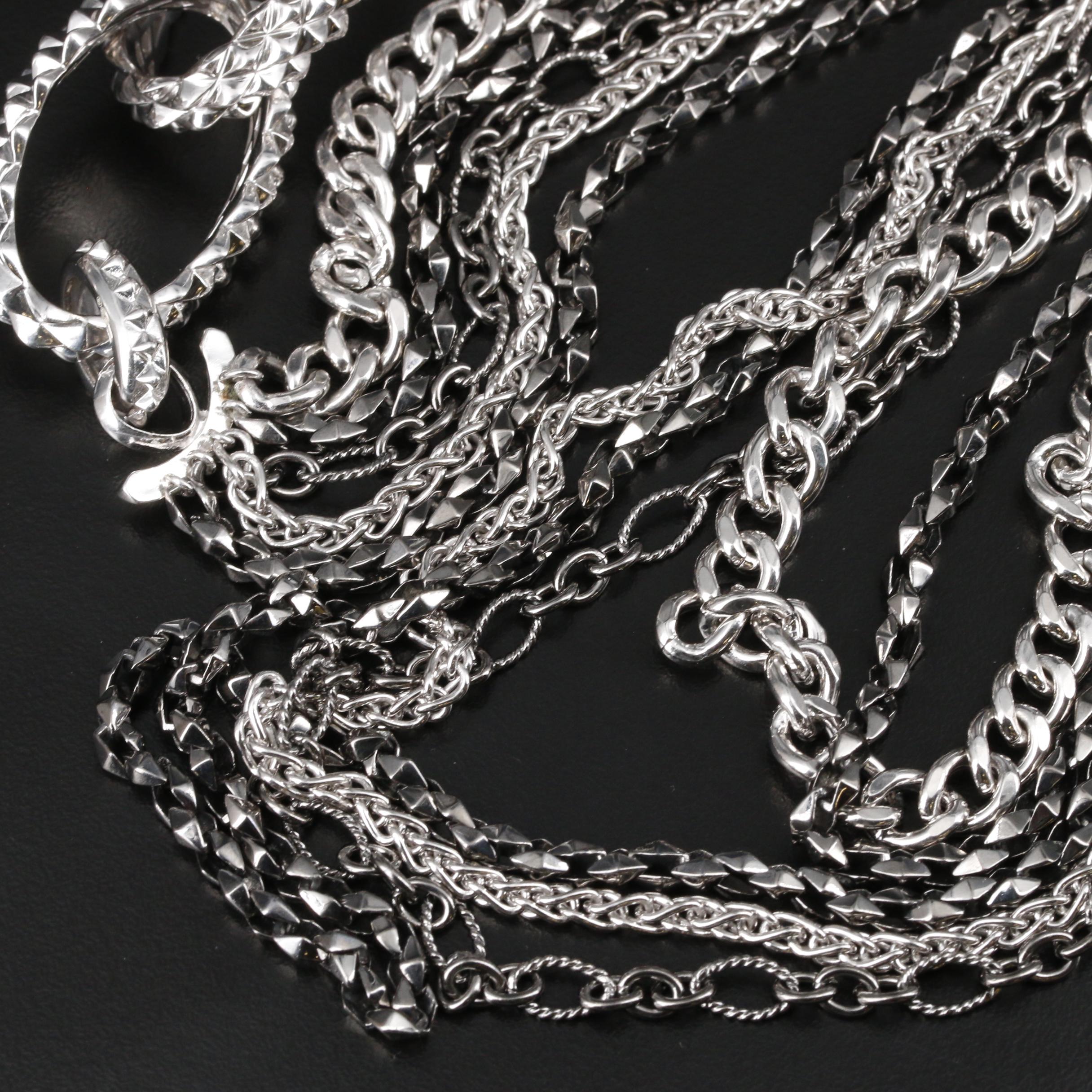Stephen Webster Sterling Silver Multi-Strand Chain Necklace