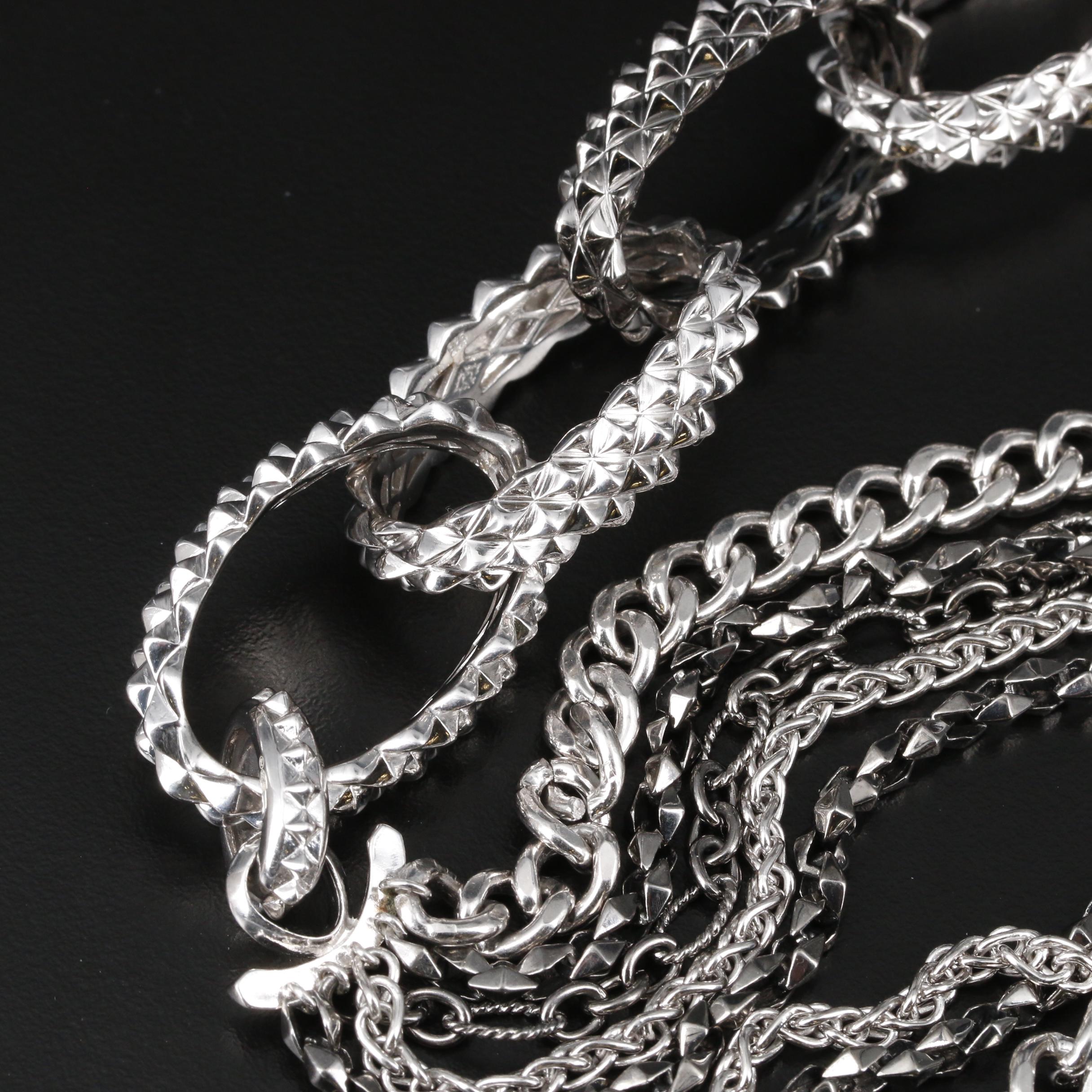 Stephen Webster Sterling Silver Multi-Strand Chain Necklace