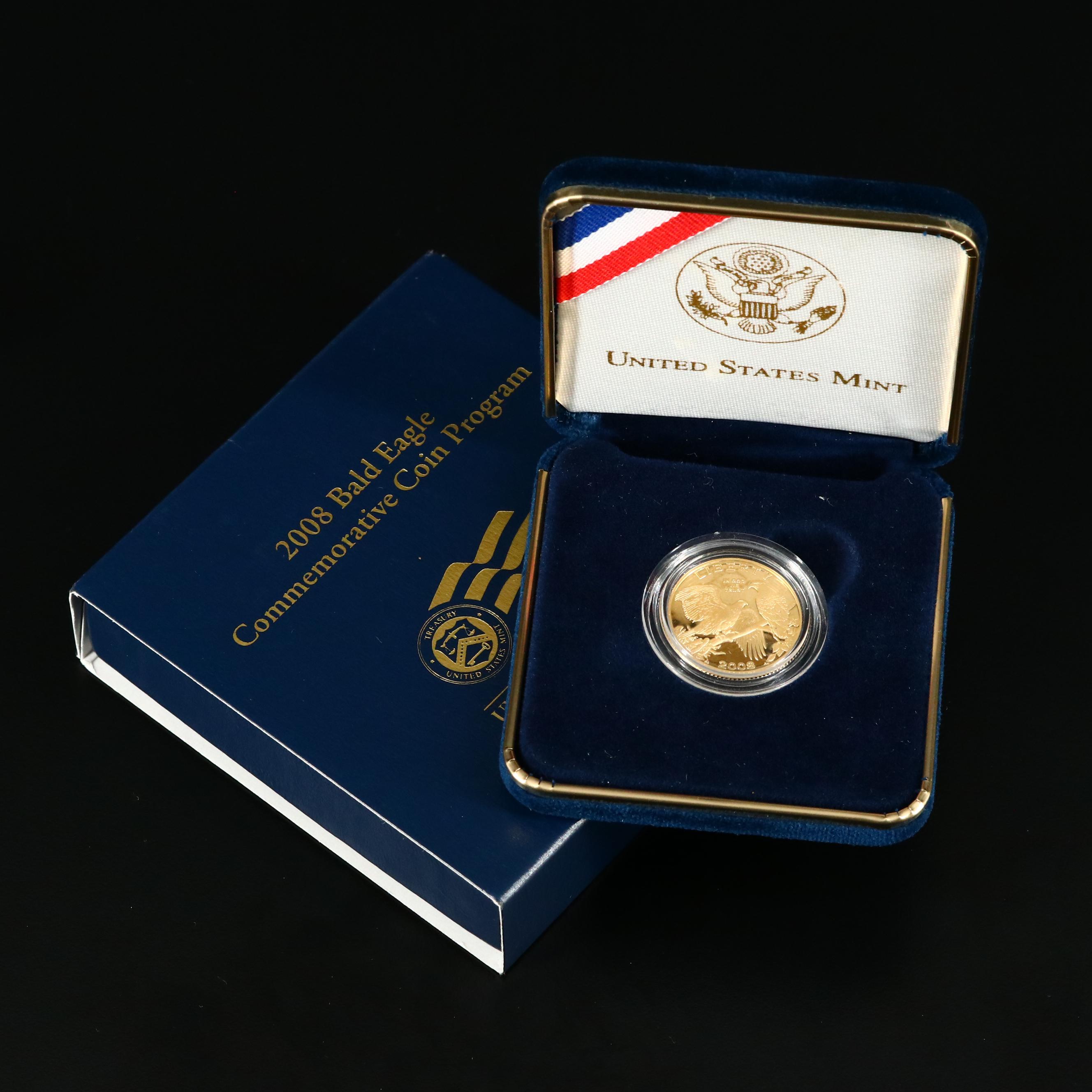 2008-W Bald Eagle Commemorative $5 Gold Proof Coin