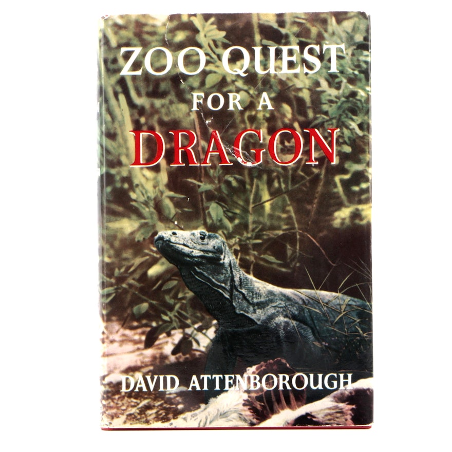 Signed First Edition "Zoo Quest for a Dragon" by David Attenborough, 1957