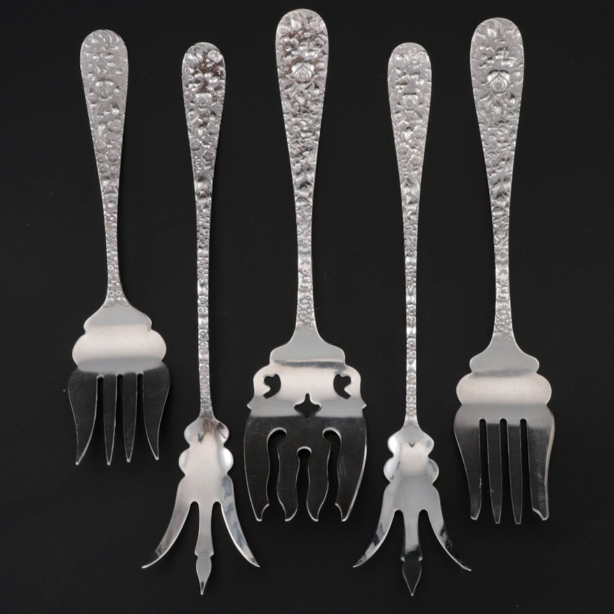 Kirk-Stieff "Repoussé" Sterling Silver Serving Forks