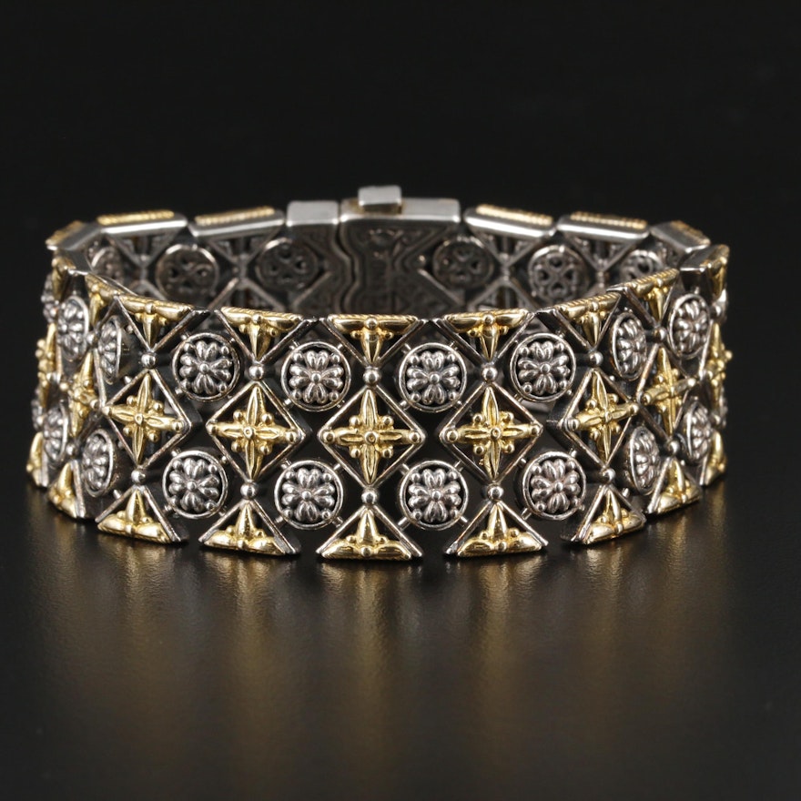 Konstantino Sterling Silver Bracelet with 18K Yellow Gold Accents