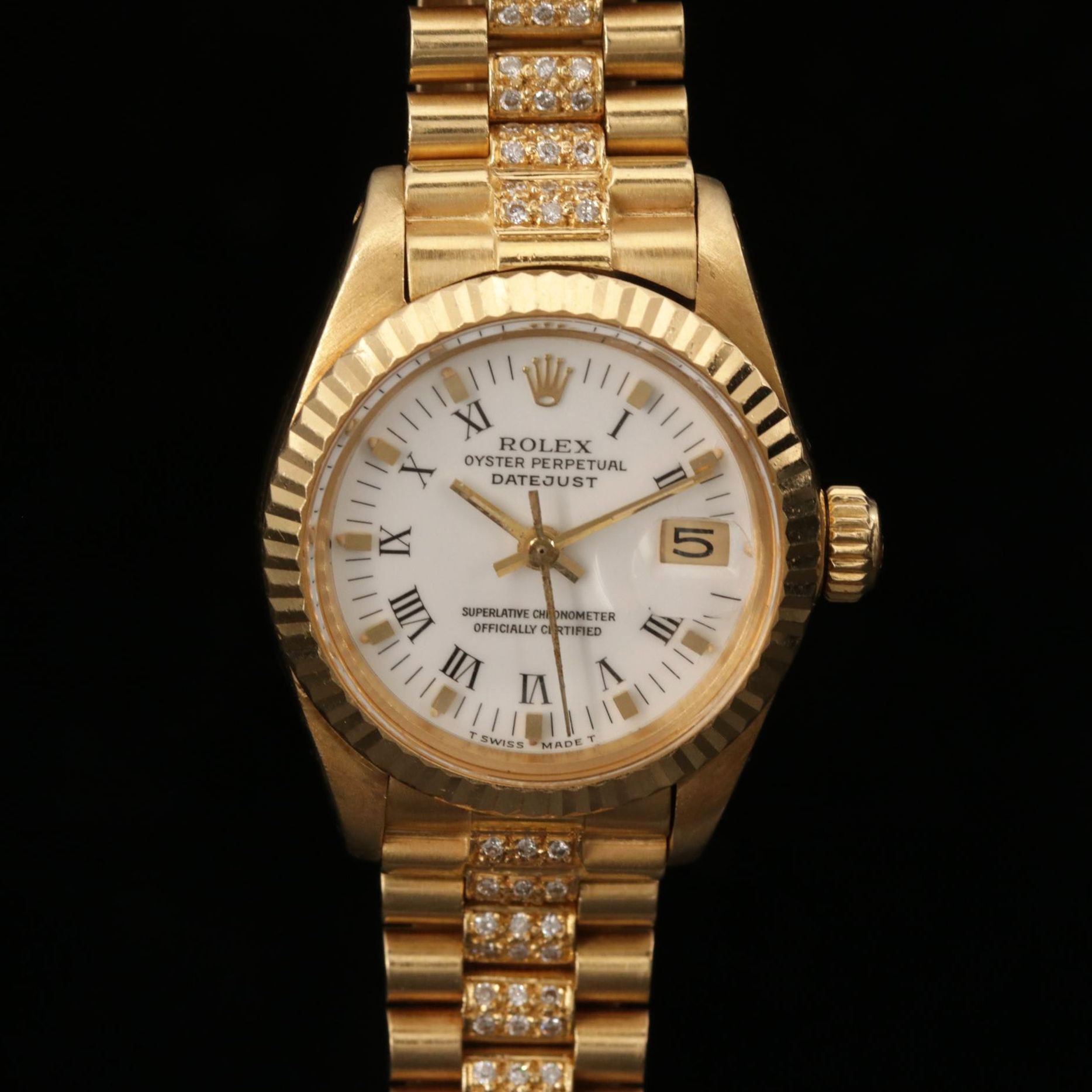 Rolex Datejust 6917 18K Gold Watch with 1.62 CTW Diamond Bracelet, 1981