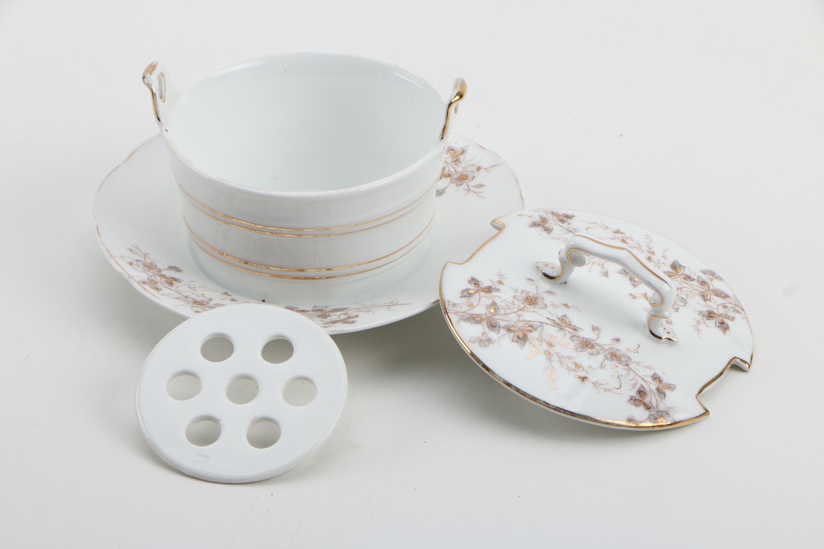 Hermann Ohme Porcelain Covered Butter Dish with German Butter Dish