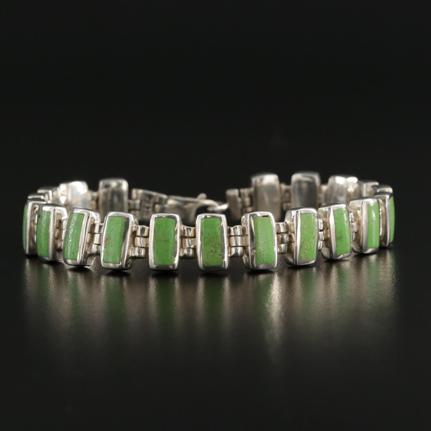 Sterling Silver Gaspeite Bracelet