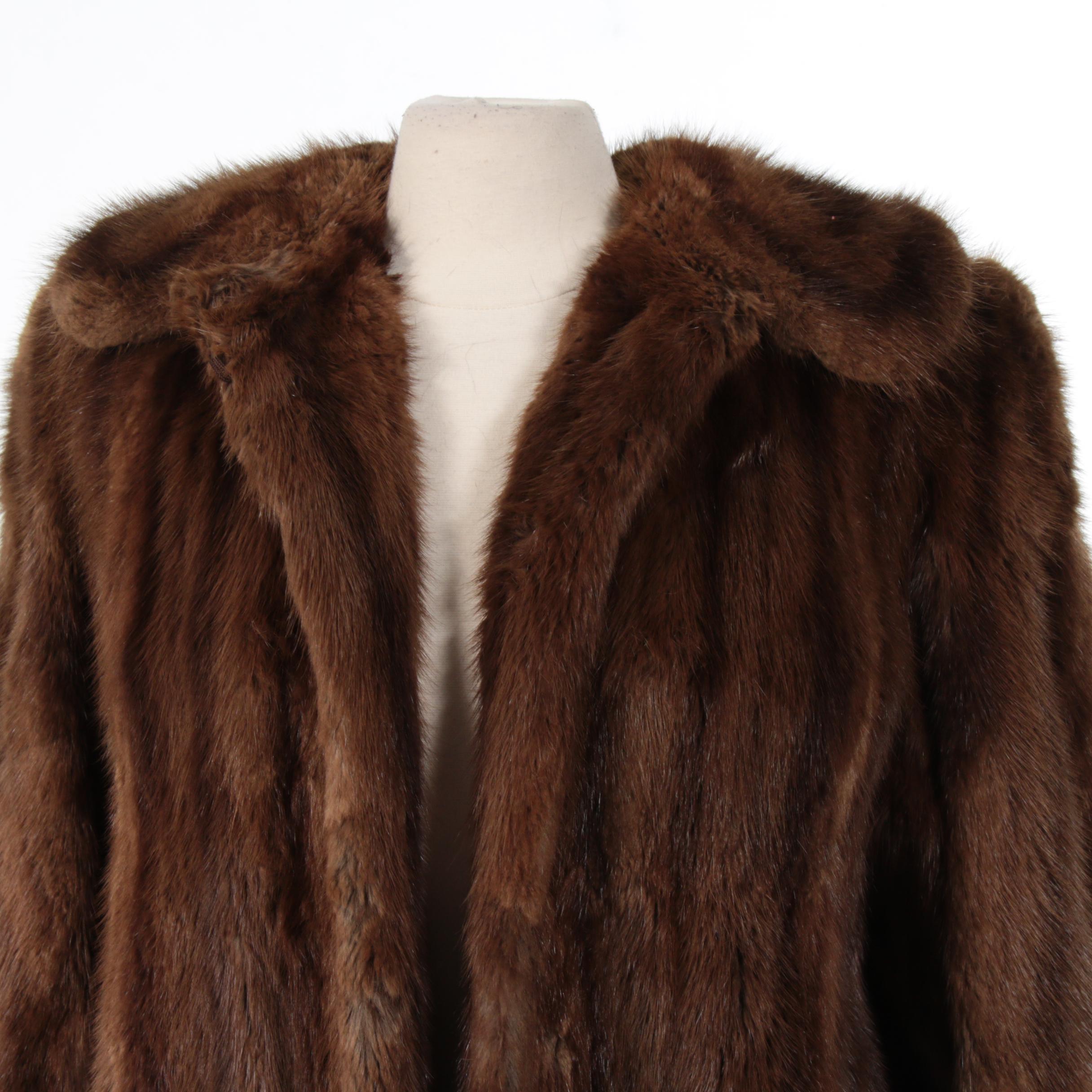 Muskrat Fur Coat, Mid-20th Century