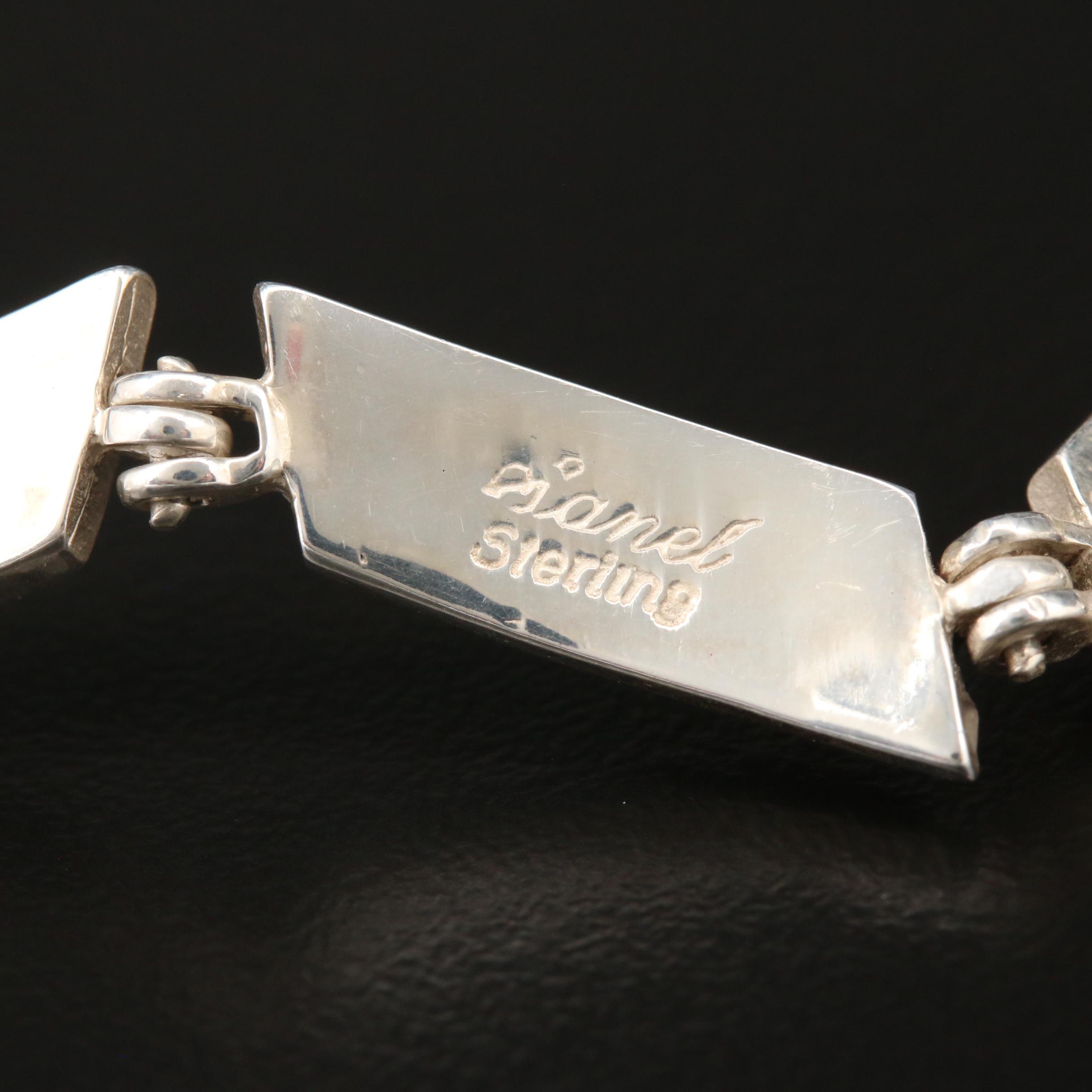 Betty Thomas Sanel Navajo Sterling Silver Charoite Link Bracelet