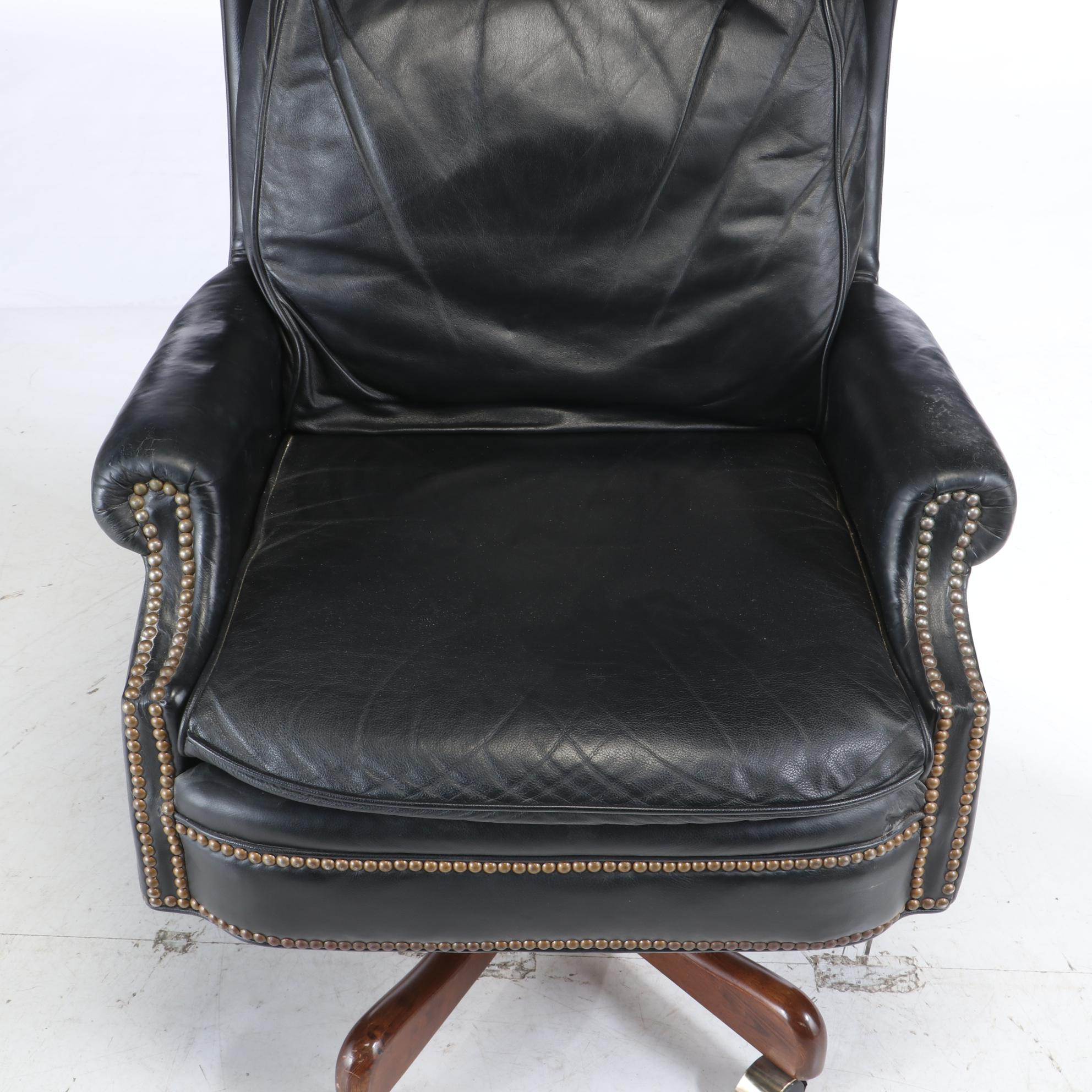 Fairfield Chair Leather "Wendell" Executive's Chair, Late 20th Century
