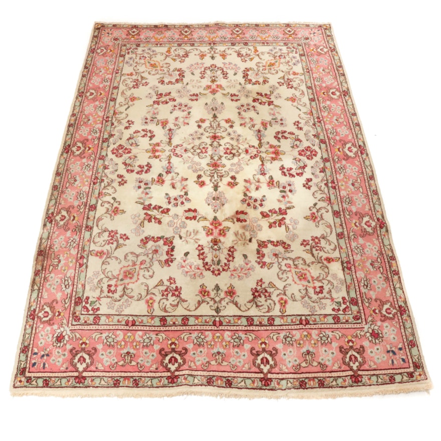 6'10 x 10'4 Hand-Knotted Persian Kerman Rug, 1970s