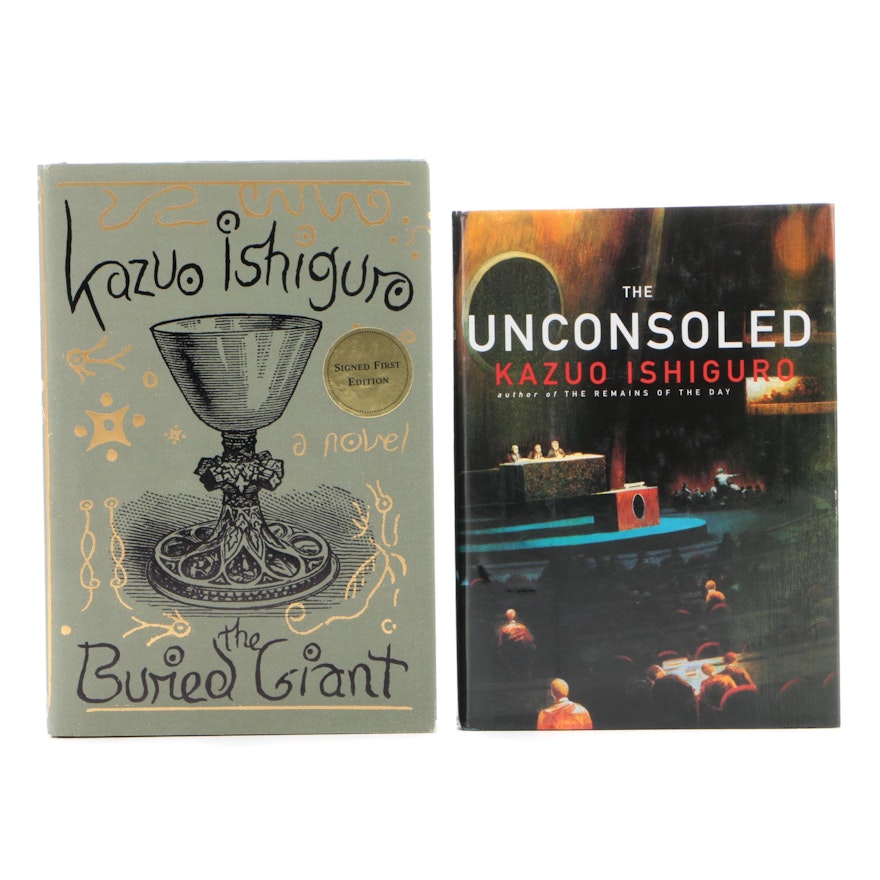 Signed First Edition "The Unconsoled" and "The Buried Giant" by Kazuo Ishiguro