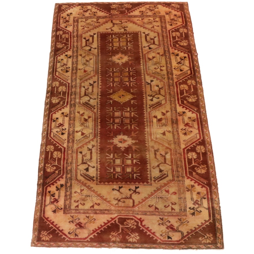 4'6 x 7'11 Hand-Knotted Turkish Village Rug, 1970s