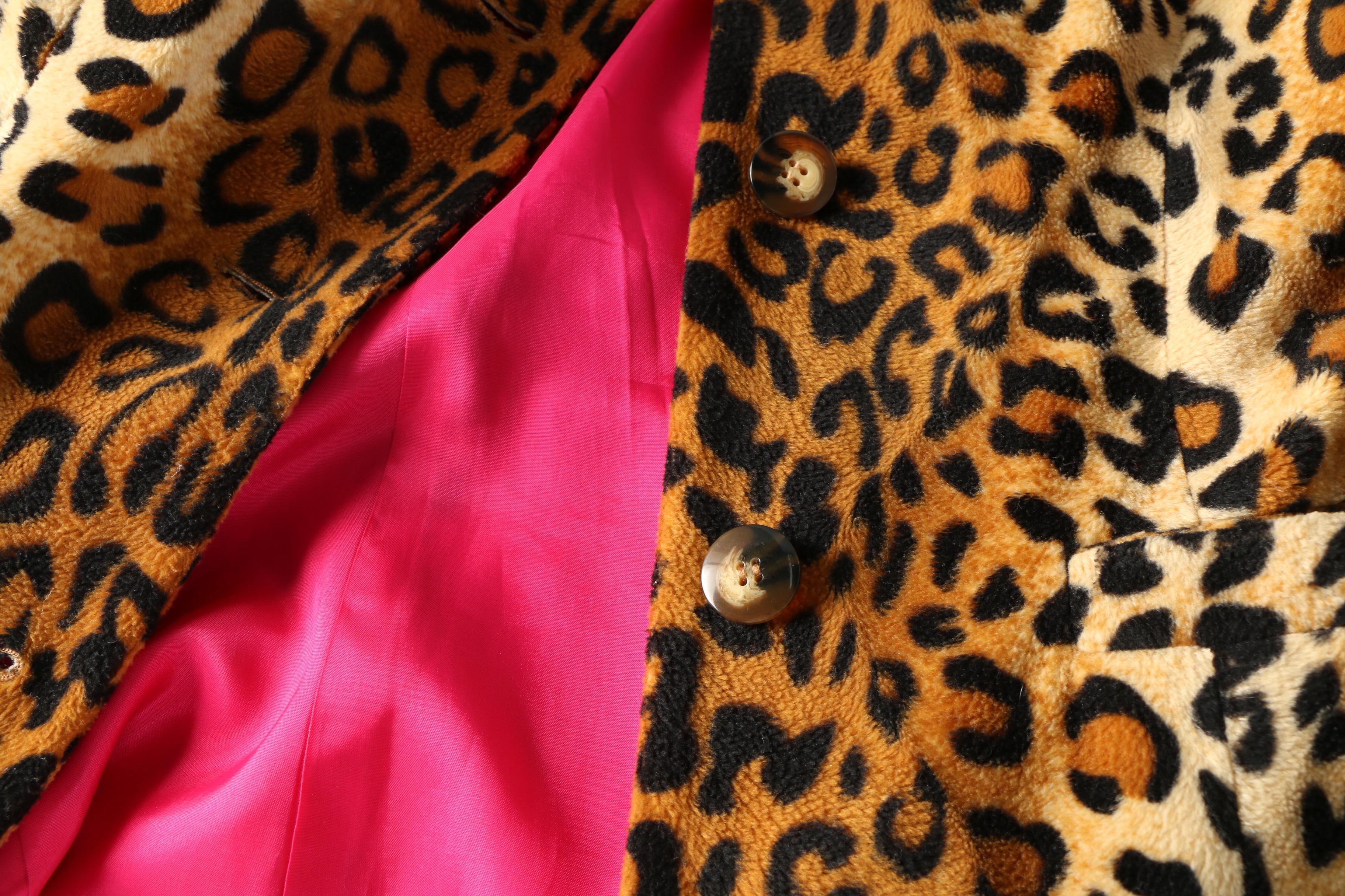 Susan Lucci Leopard Print Faux Fur Coat Signed by Susan Lucci