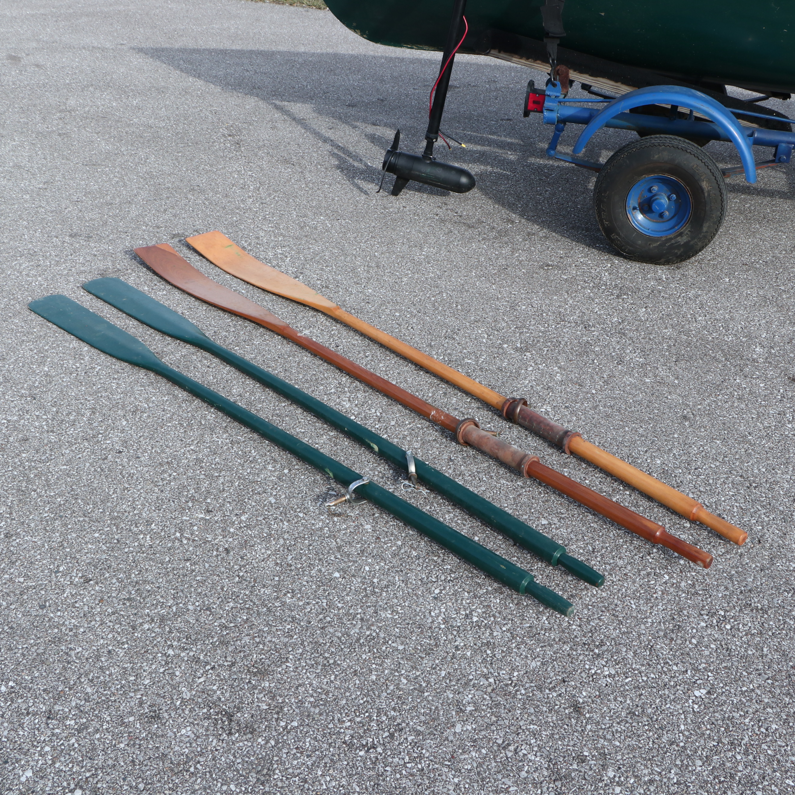 B. Giesler & Sons 15.5 ft. Row Boat with Minn Kota Trolling Motor and Trailer