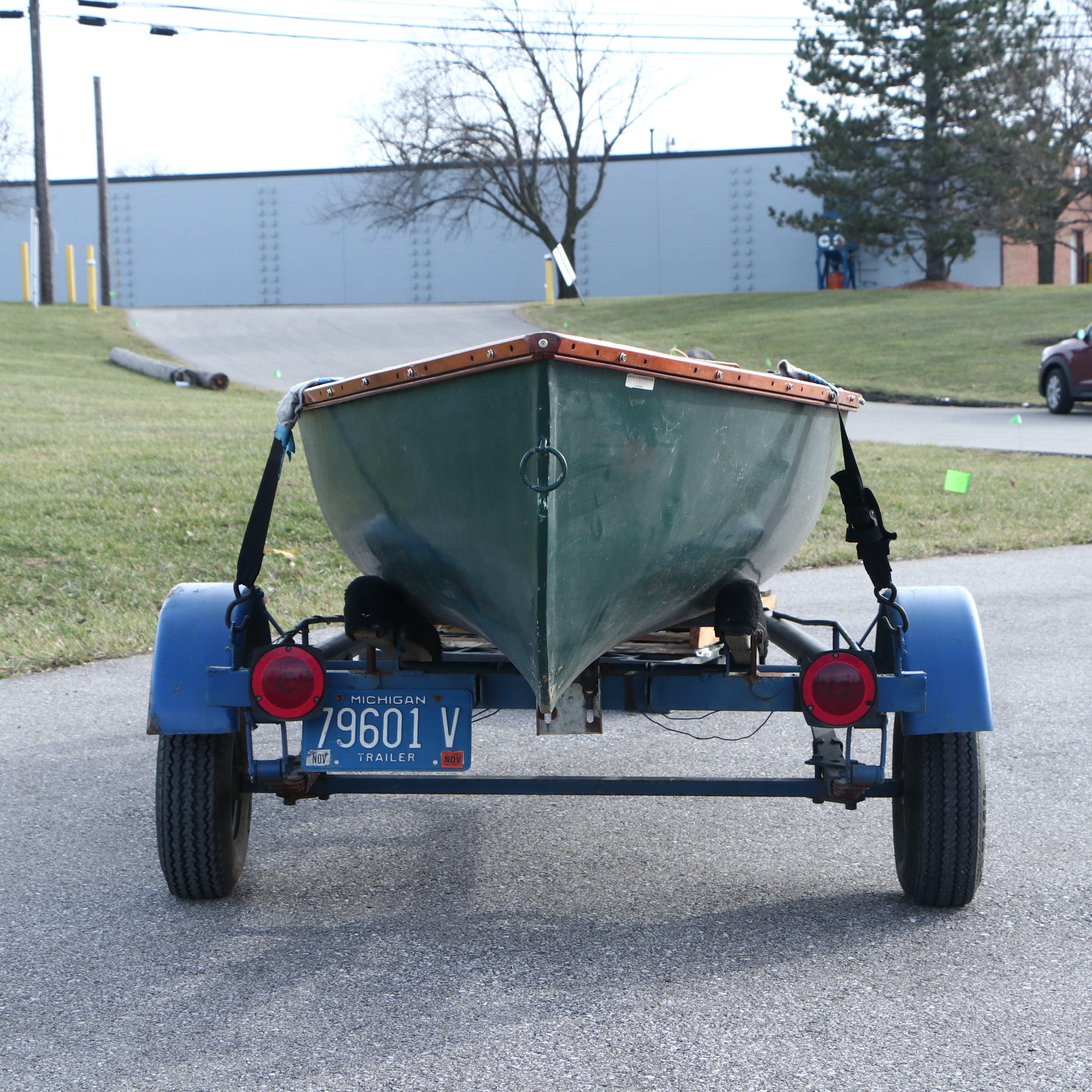 B. Giesler & Sons 15.5 ft. Row Boat with Minn Kota Trolling Motor and Trailer