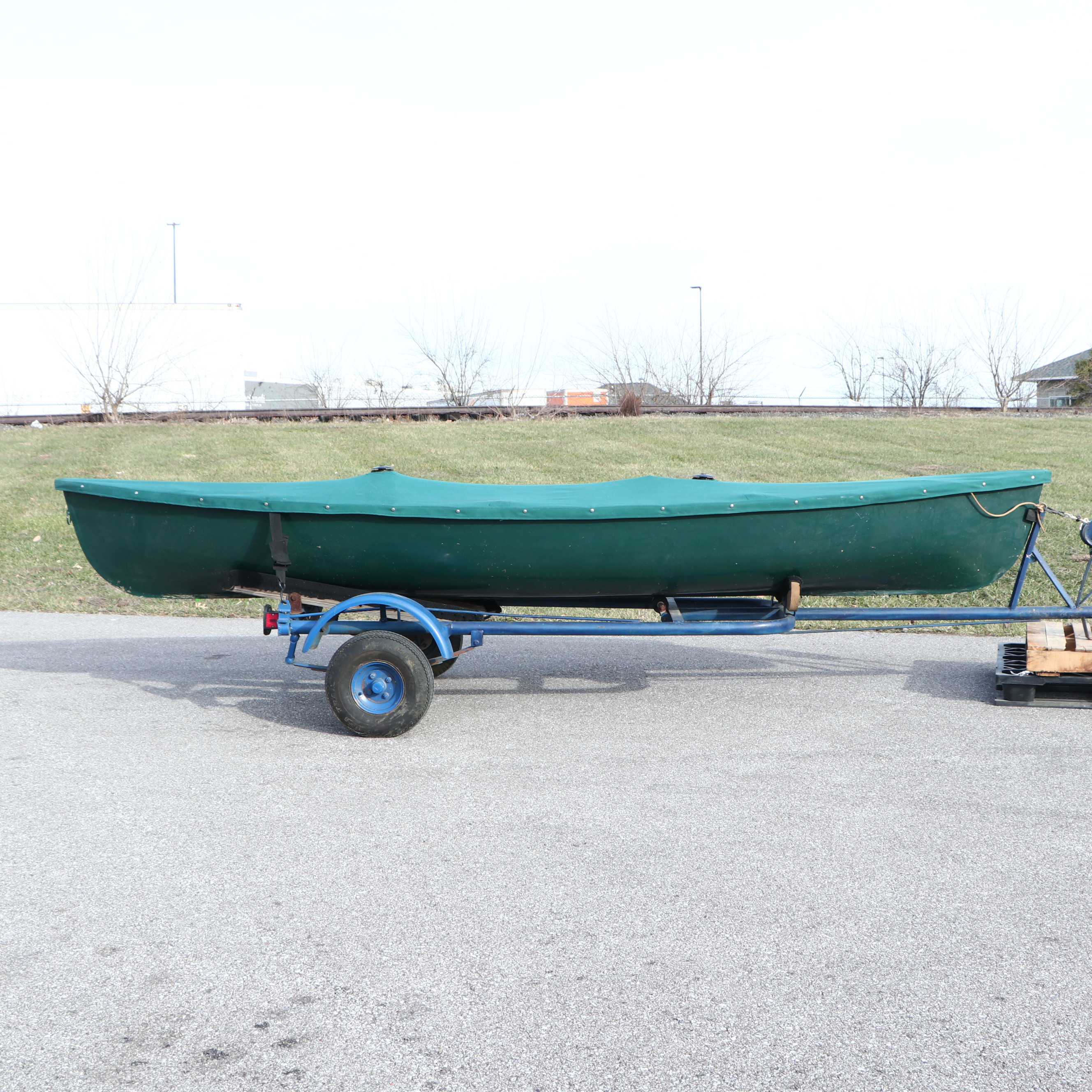 B. Giesler & Sons 15.5 ft. Row Boat with Minn Kota Trolling Motor and Trailer