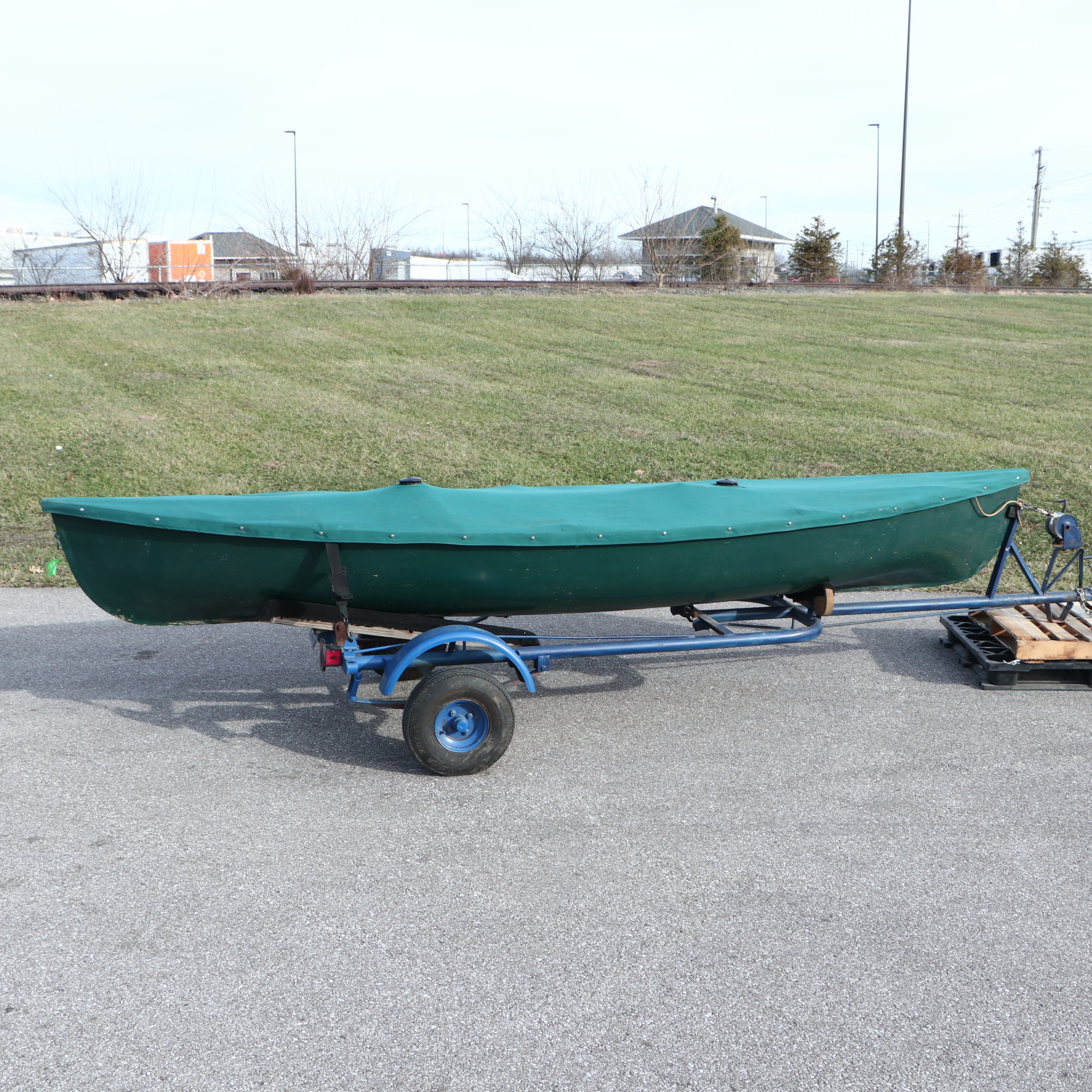 B. Giesler & Sons 15.5 ft. Row Boat with Minn Kota Trolling Motor and Trailer