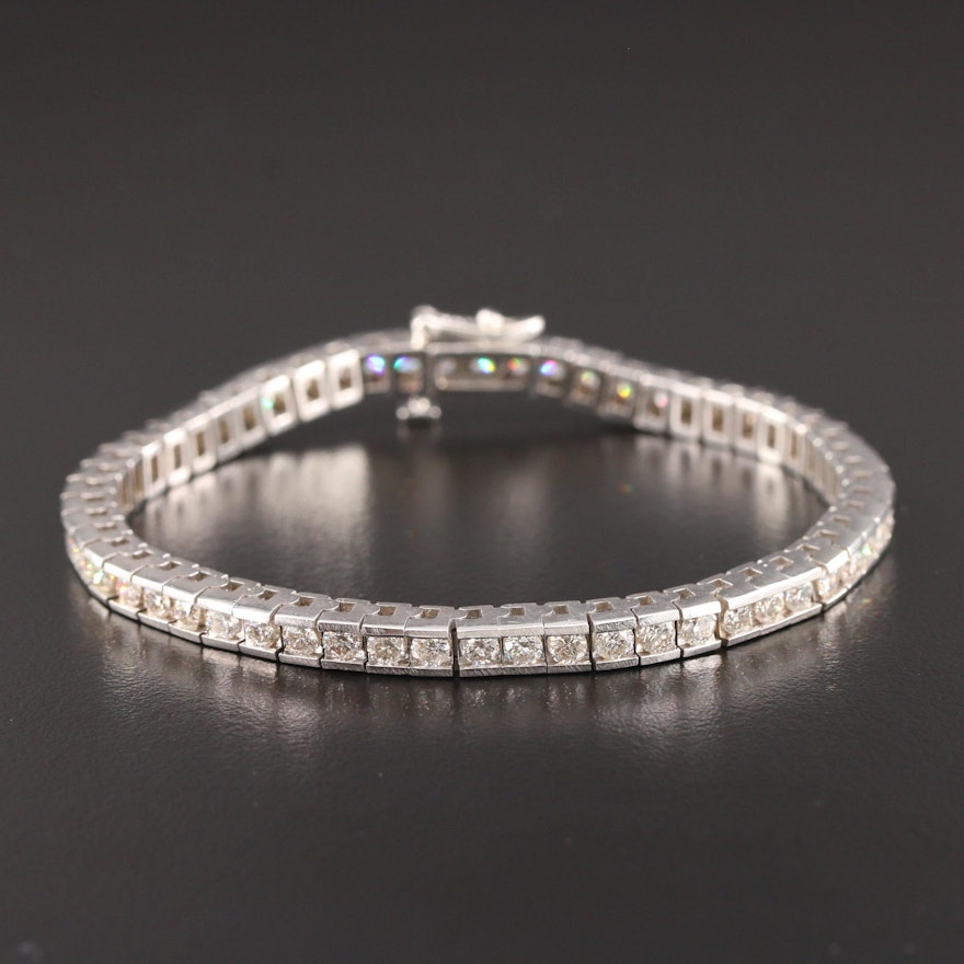 14K White Gold 5.04 CTW Diamond Tennis Bracelet