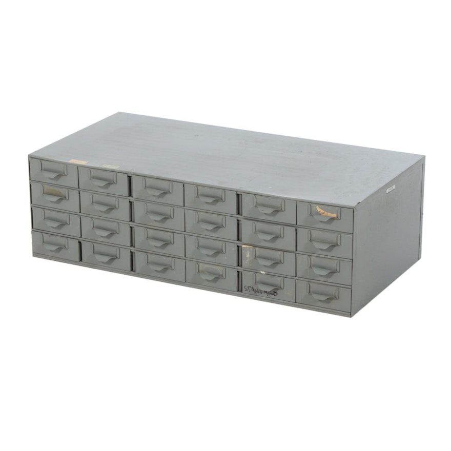 Industrial Metal Twenty-Four Drawer Storage Cabinet, Second Half 20th Century