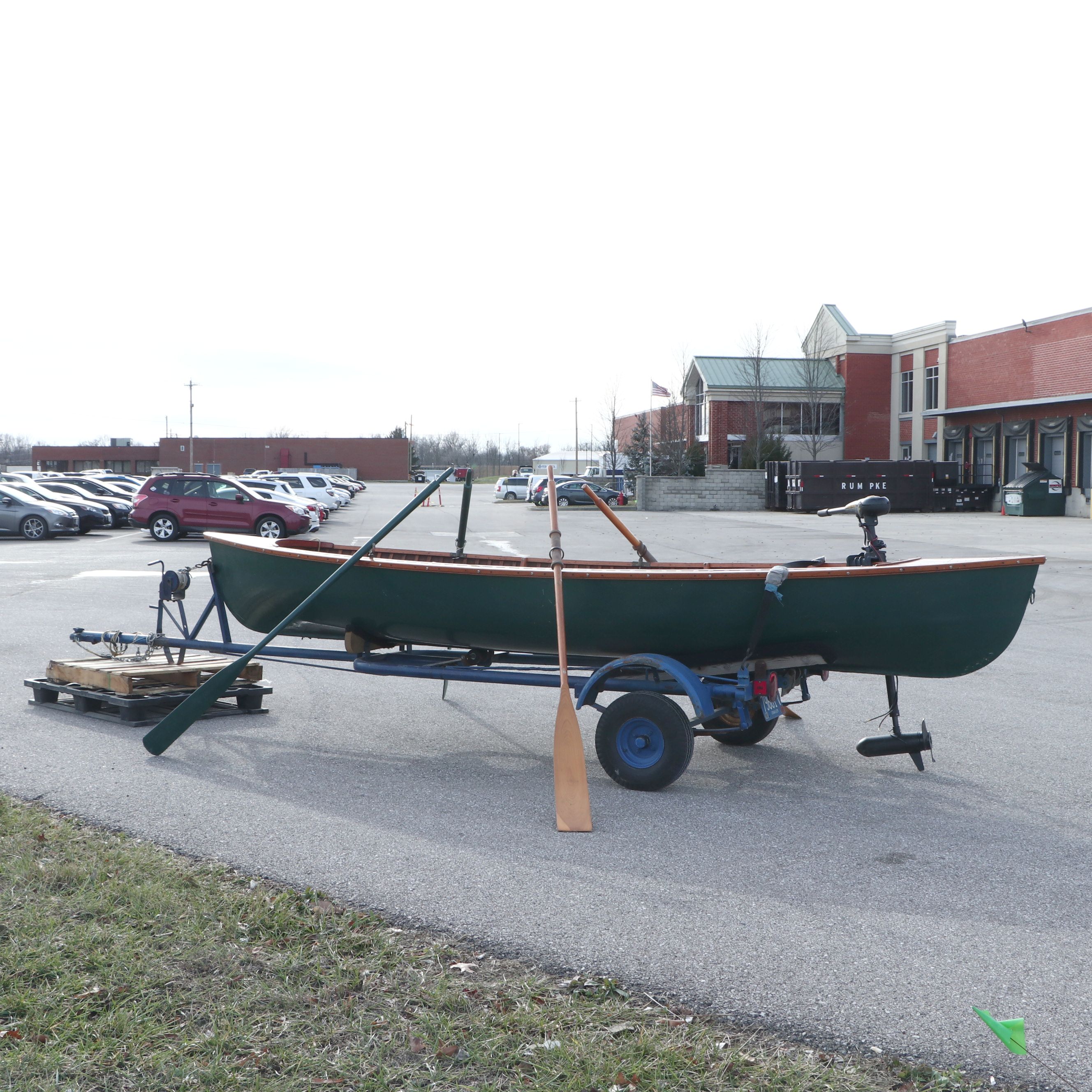 B. Giesler & Sons 15.5 ft. Row Boat with Minn Kota Trolling Motor and Trailer