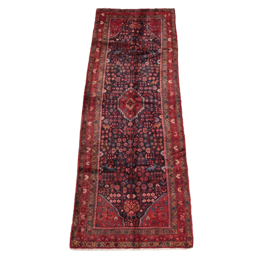 3'7 x 10'11 Hand-Knotted Persian Qashqai Wool Long Rug