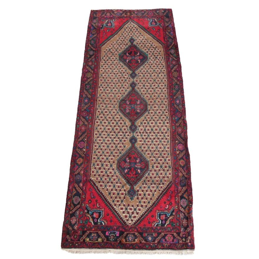 3'10 x 11'0 Hand-Knotted Persian Afshari Bijar Wool Long Rug