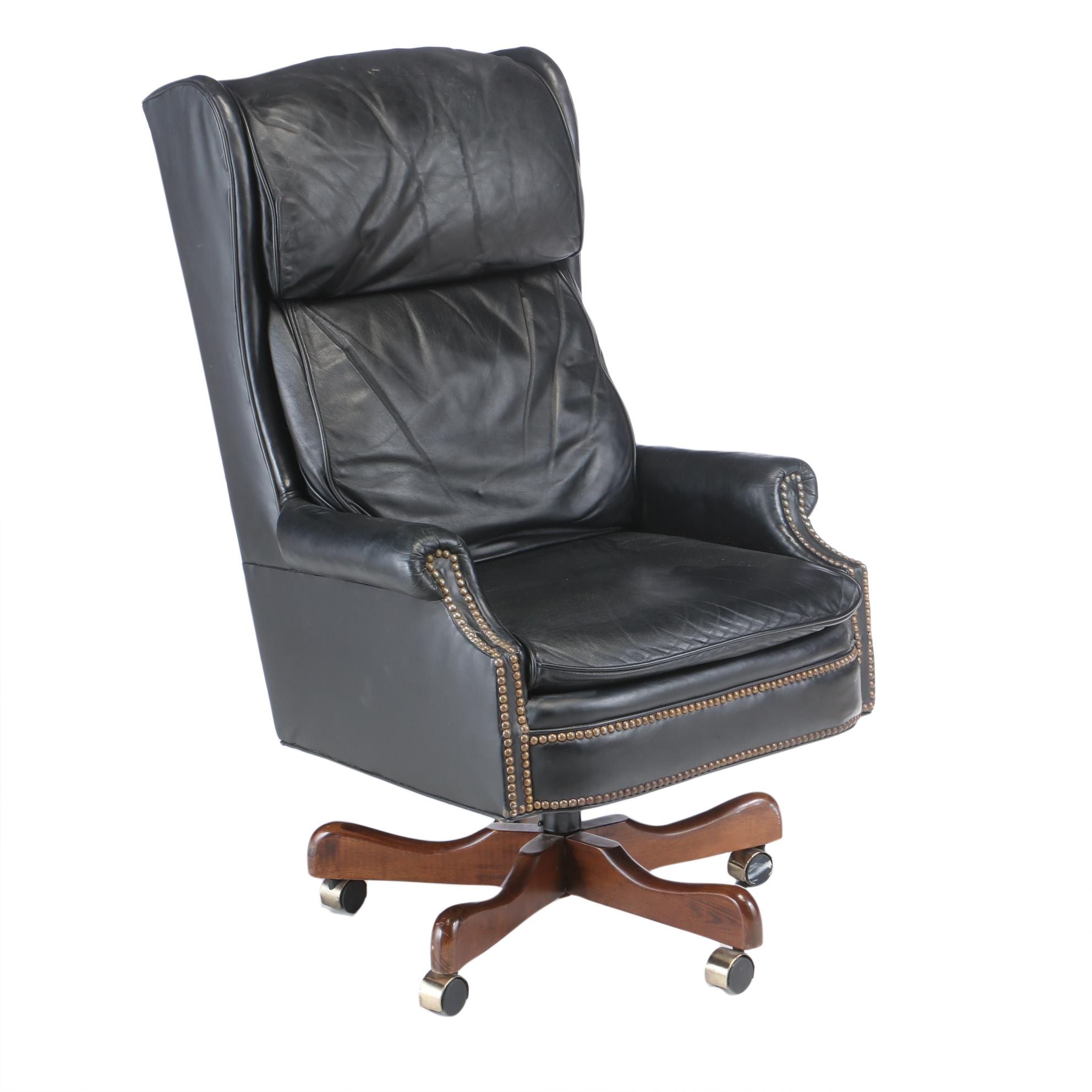 Fairfield Chair Leather "Wendell" Executive's Chair, Late 20th Century
