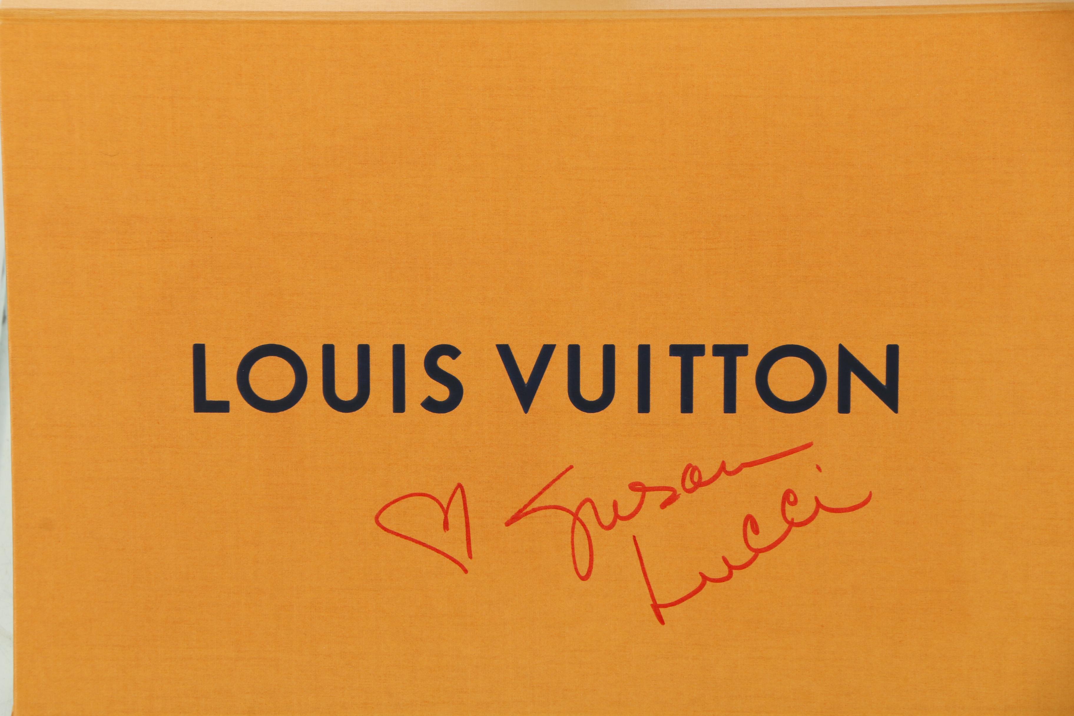 Louis Vuitton Silk and Wool Ombré Monogram Shawl with Box Signed by Susan Lucci
