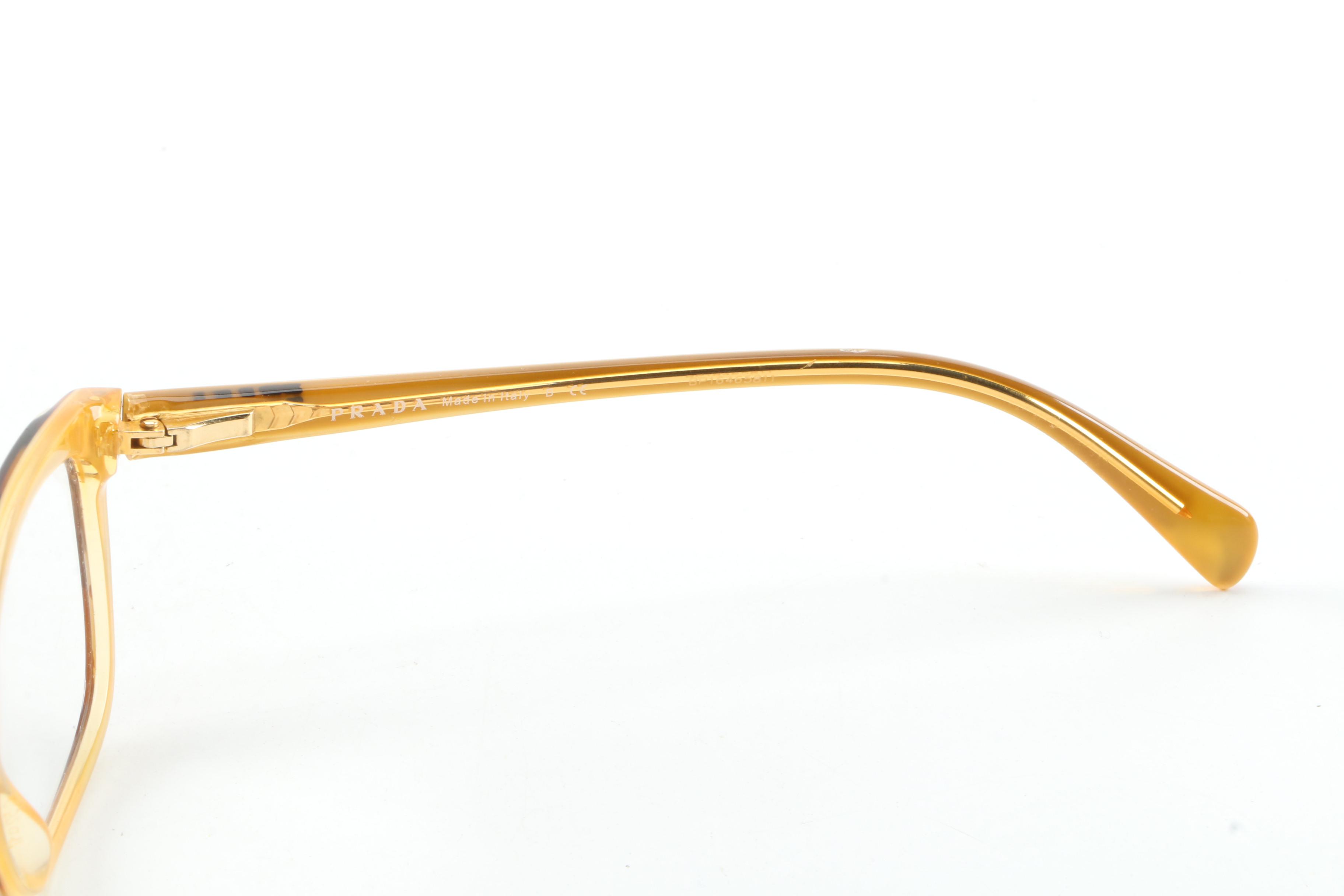 Prada Matte and Gloss Finish Tortoiseshell Style Eyeglasses
