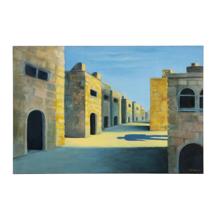 Farshad Lanjani Street Scene Oil Painting