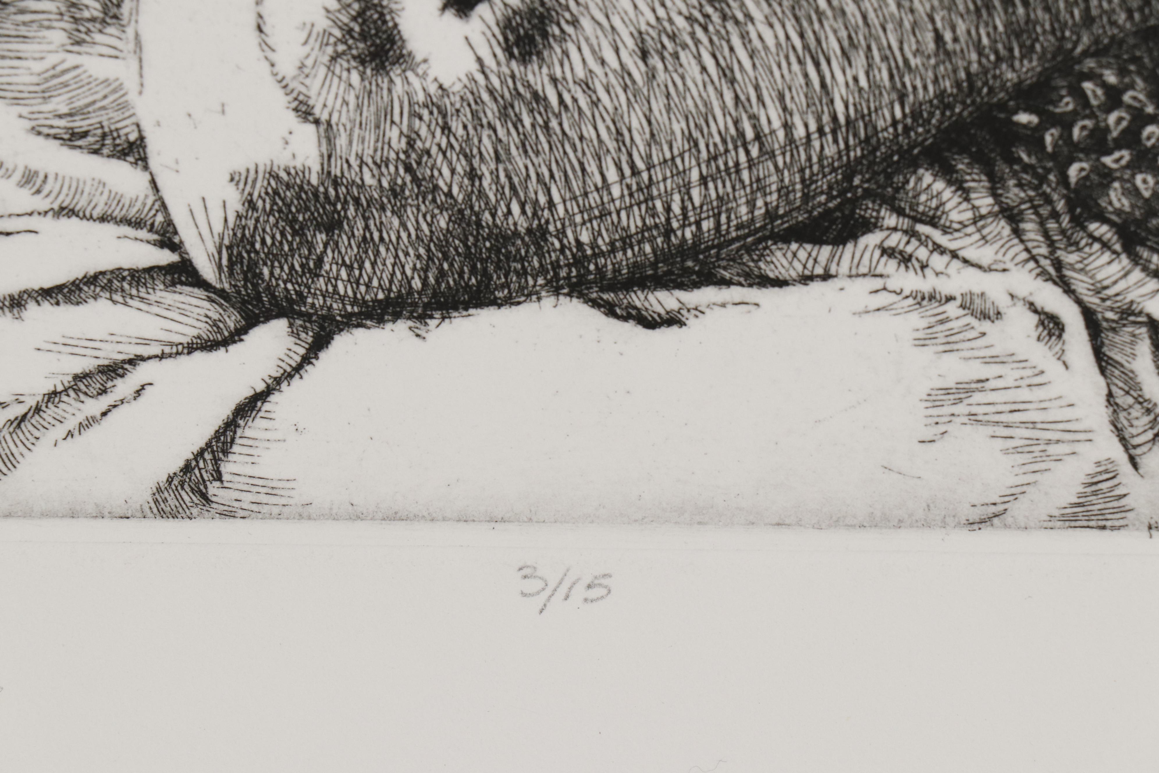 Gilbert Gorski Etching "Nude Woman on a Bed"