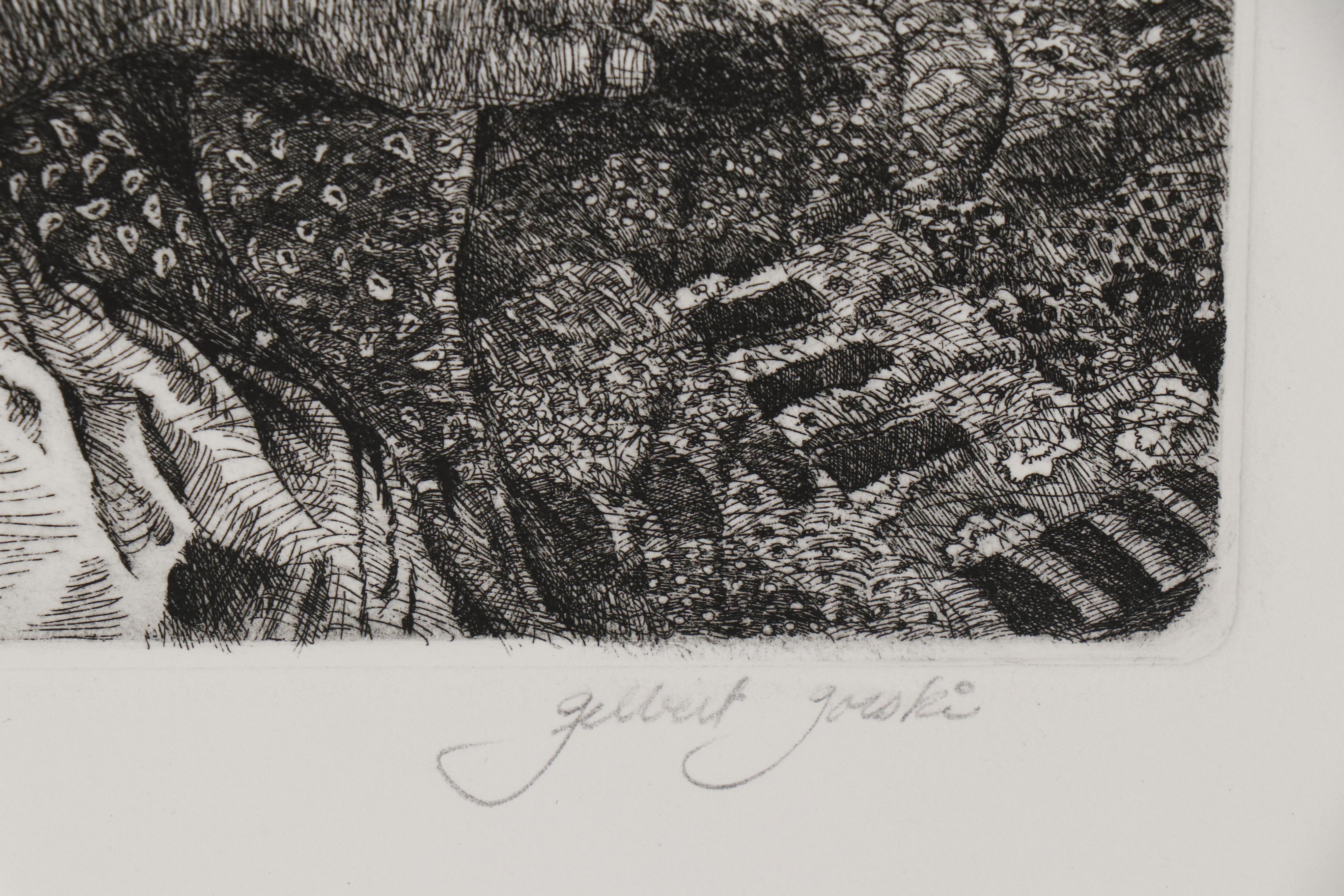 Gilbert Gorski Etching "Nude Woman on a Bed"