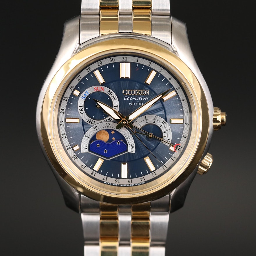 Citizen Eco - Drive Moon Phase Stainless Steel Wristwatch