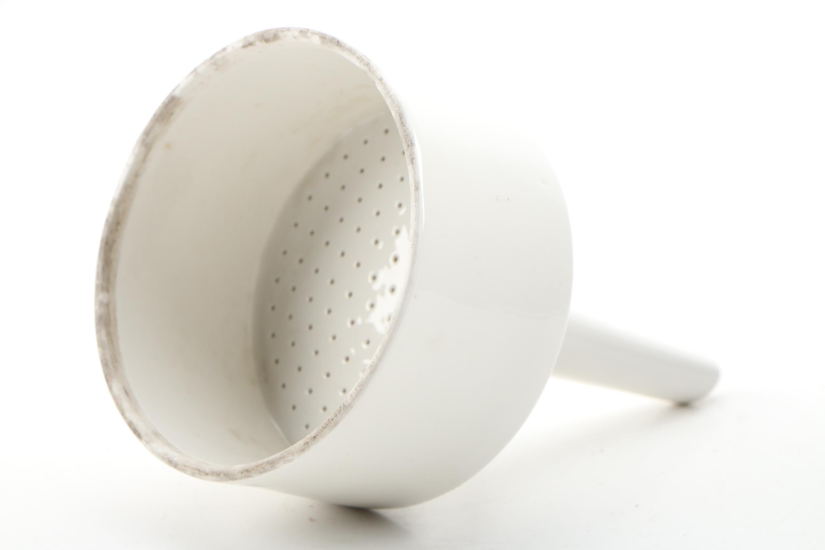 Coors Porcelain Co. Crucible Evaporating Bowls with Spouts and Funnel, Vintage