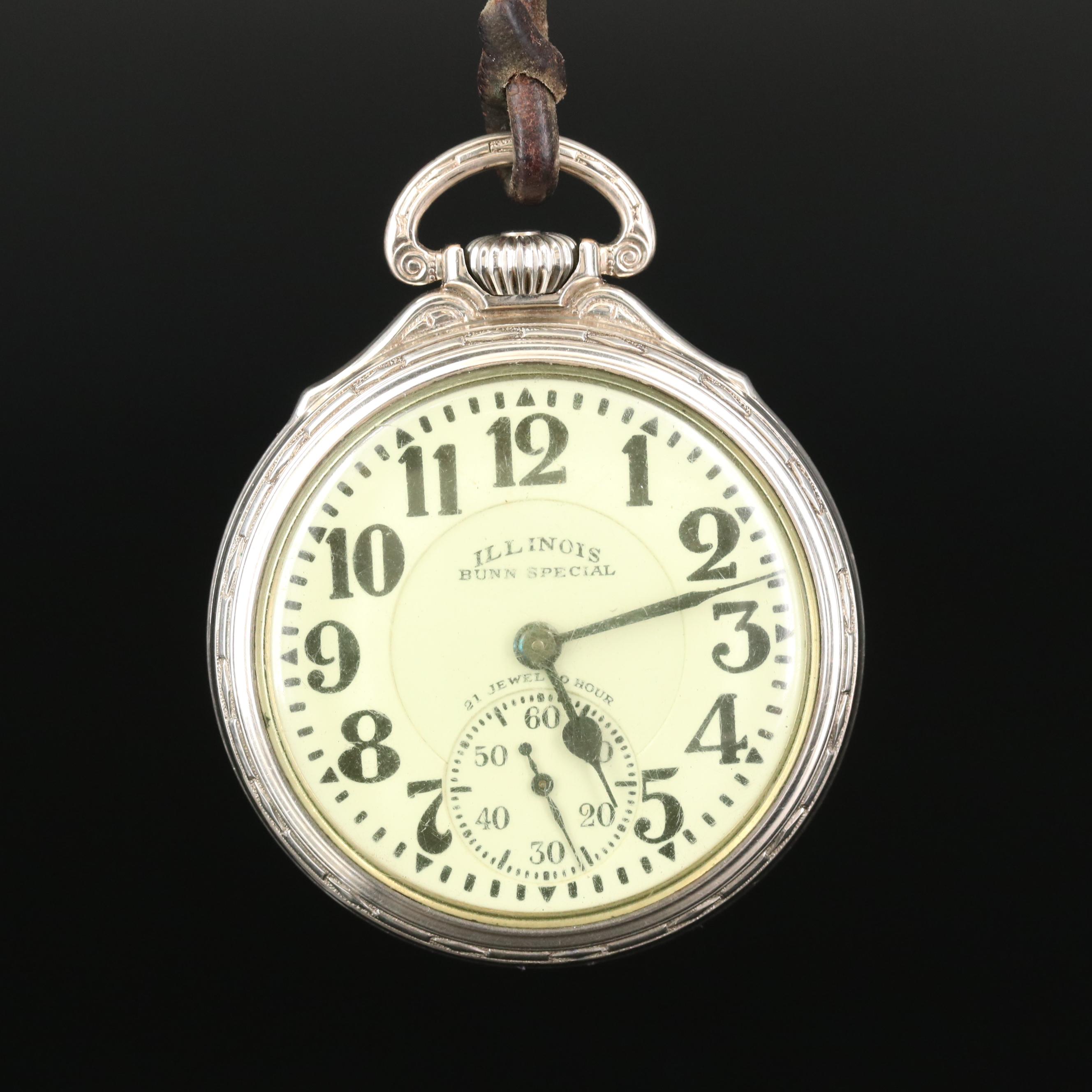 Vintage Illinois Bunn Special Gold Filled Railroad Grade Pocket Watch, 1931