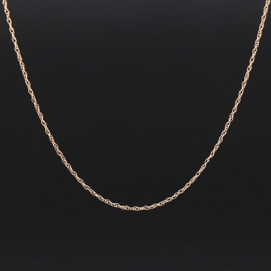 14K Yellow Gold Rope Necklace