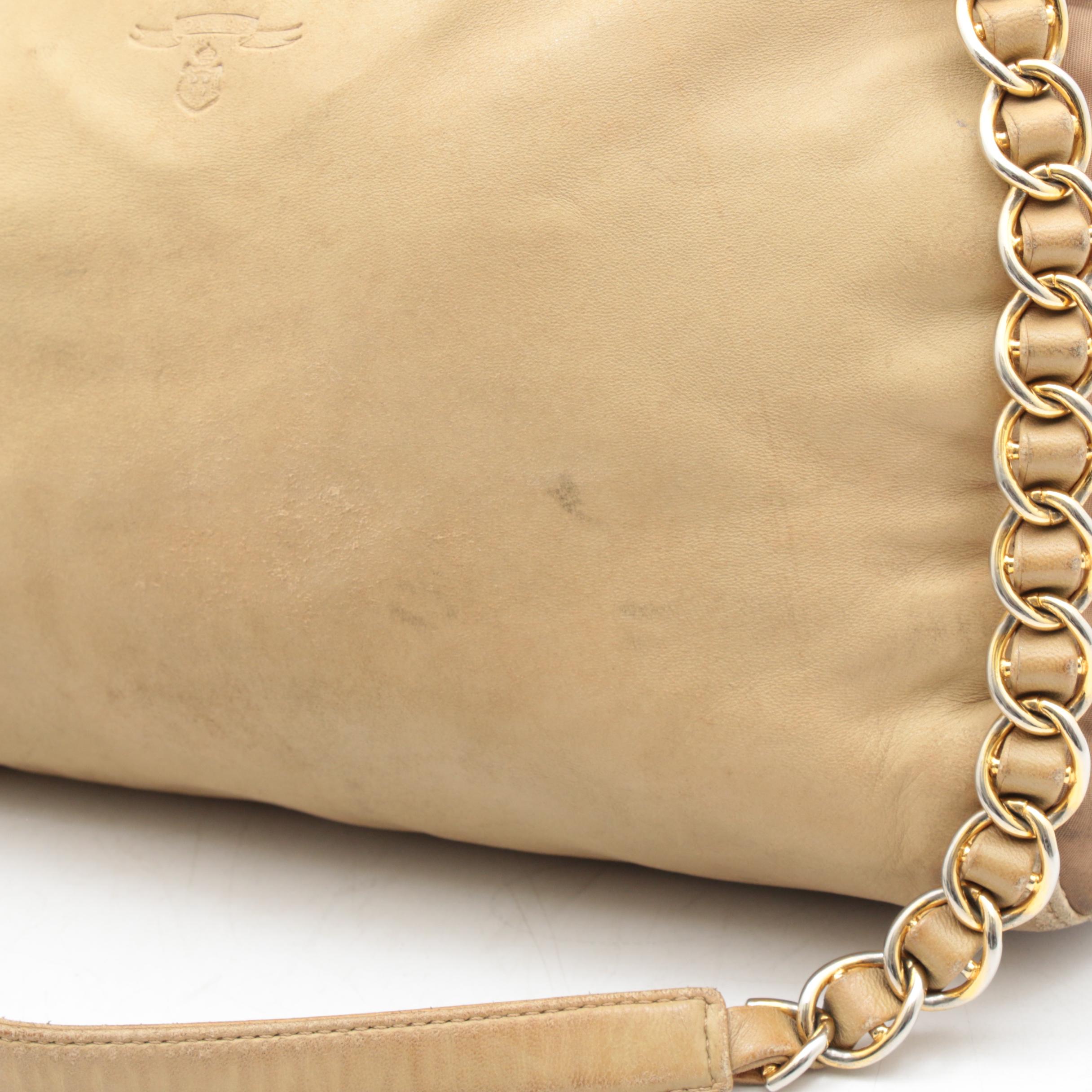 Prada Leather and Nylon Chain Strap Shoulder Bag